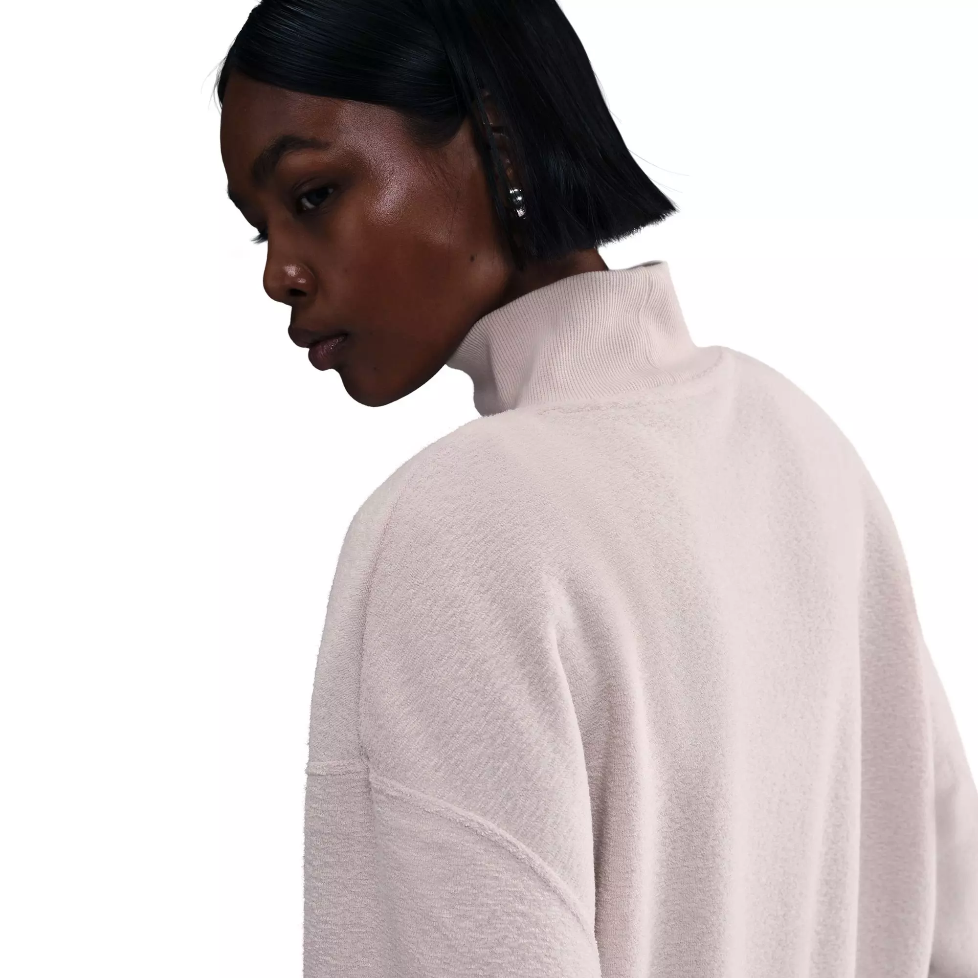 Nike Women's Sportswear Phoenix Plush Cozy Oversized Long-Sleeve Mock-Neck Top - PINK