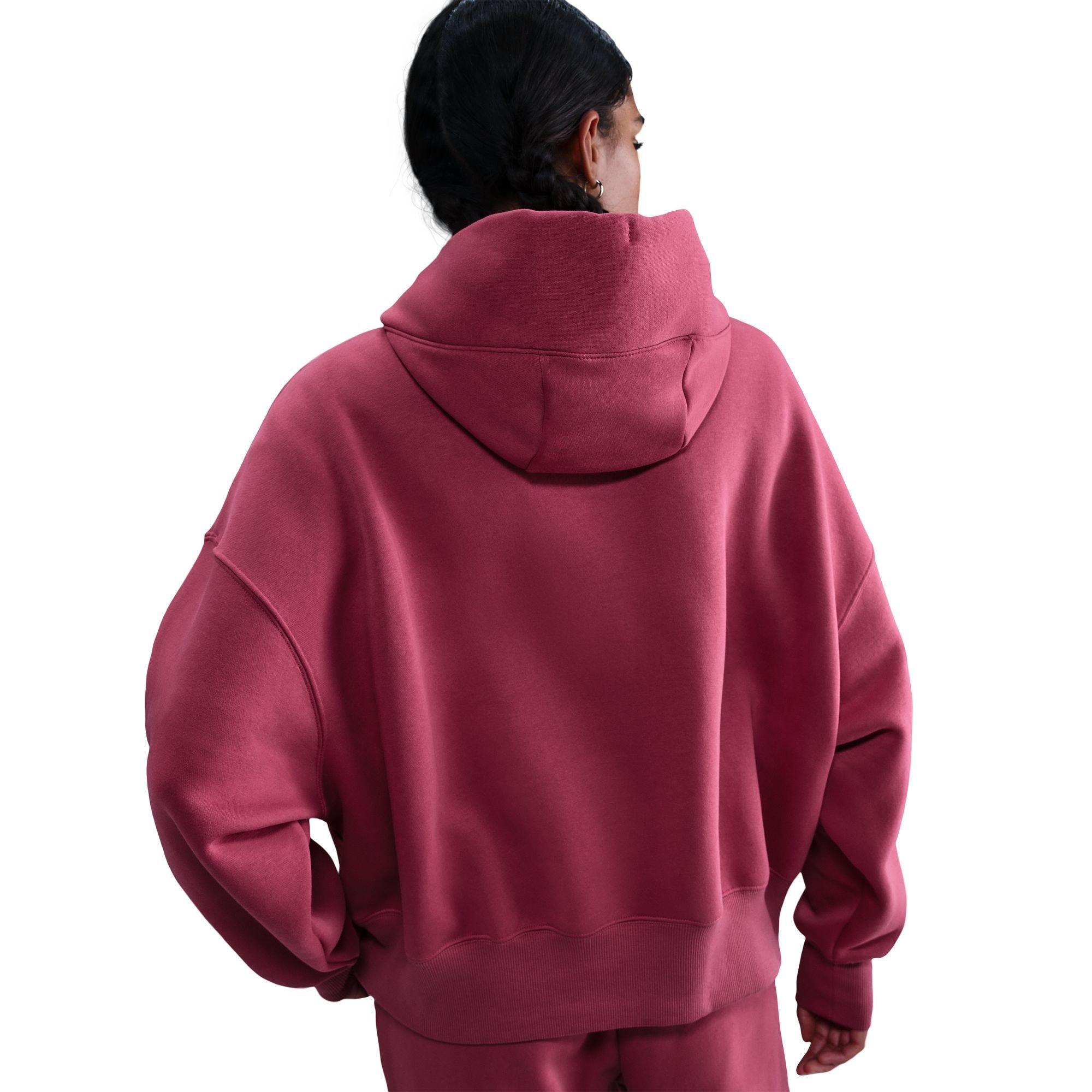 Nike Women's Sportswear Phoenix Fleece Over-Oversized Pullover Hoodie - BERRY Thumbnail View 5