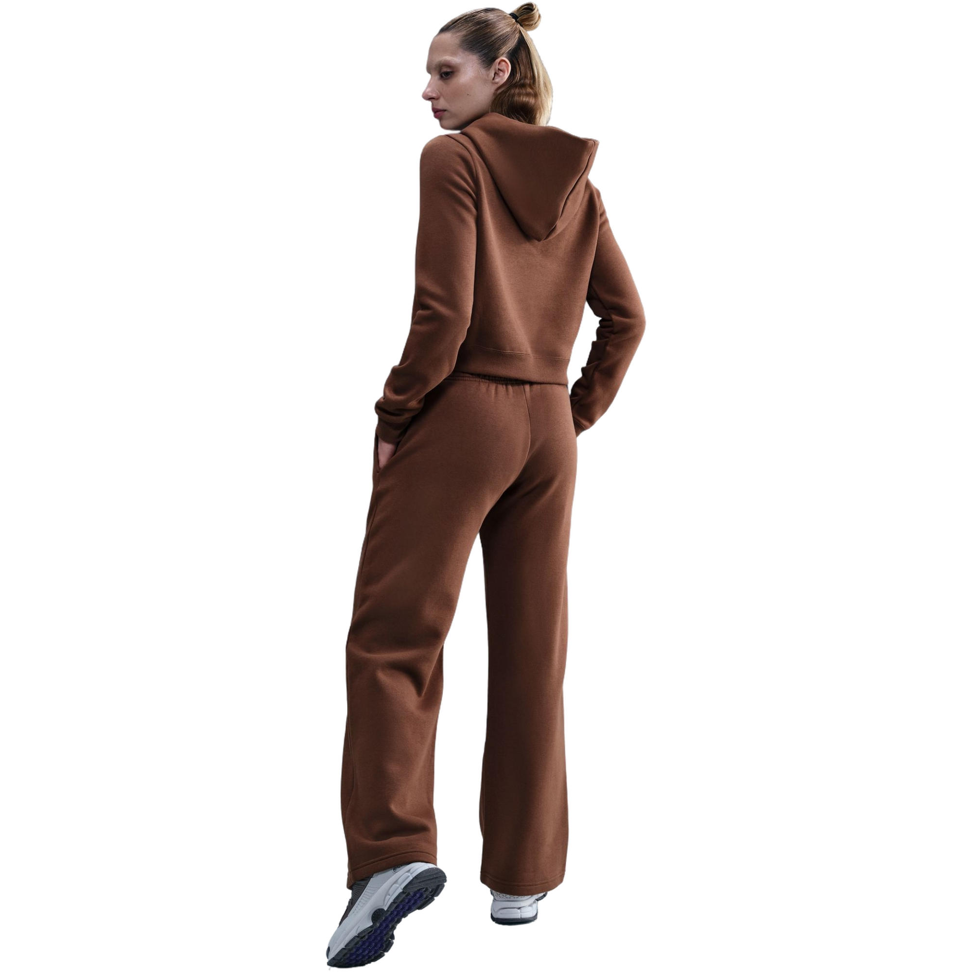 Nike Women's Sportswear Phoenix Fleece Straight Leg Pants - BROWN Thumbnail View 2