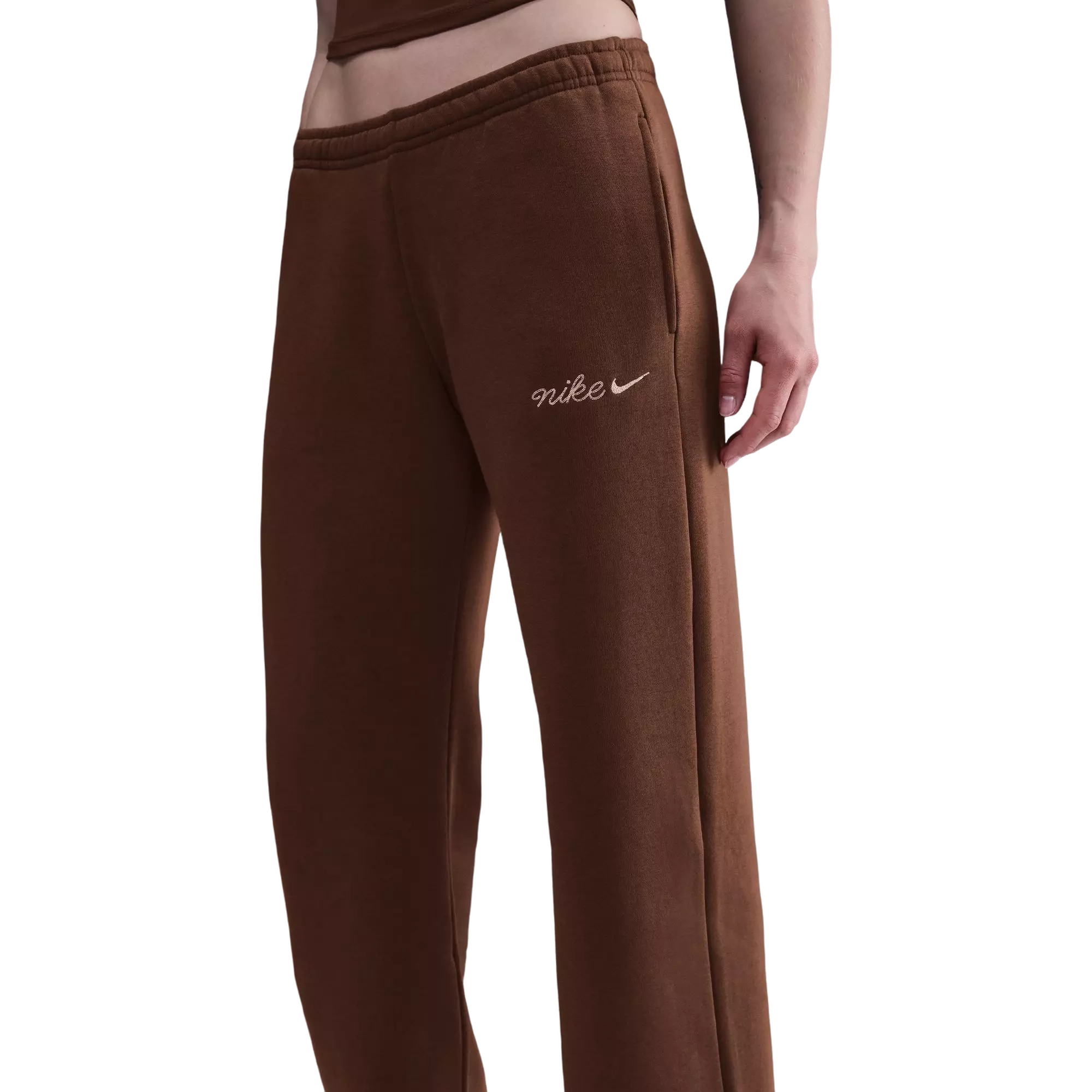 Nike Women's Sportswear Phoenix Fleece Straight Leg Pants - BROWN
