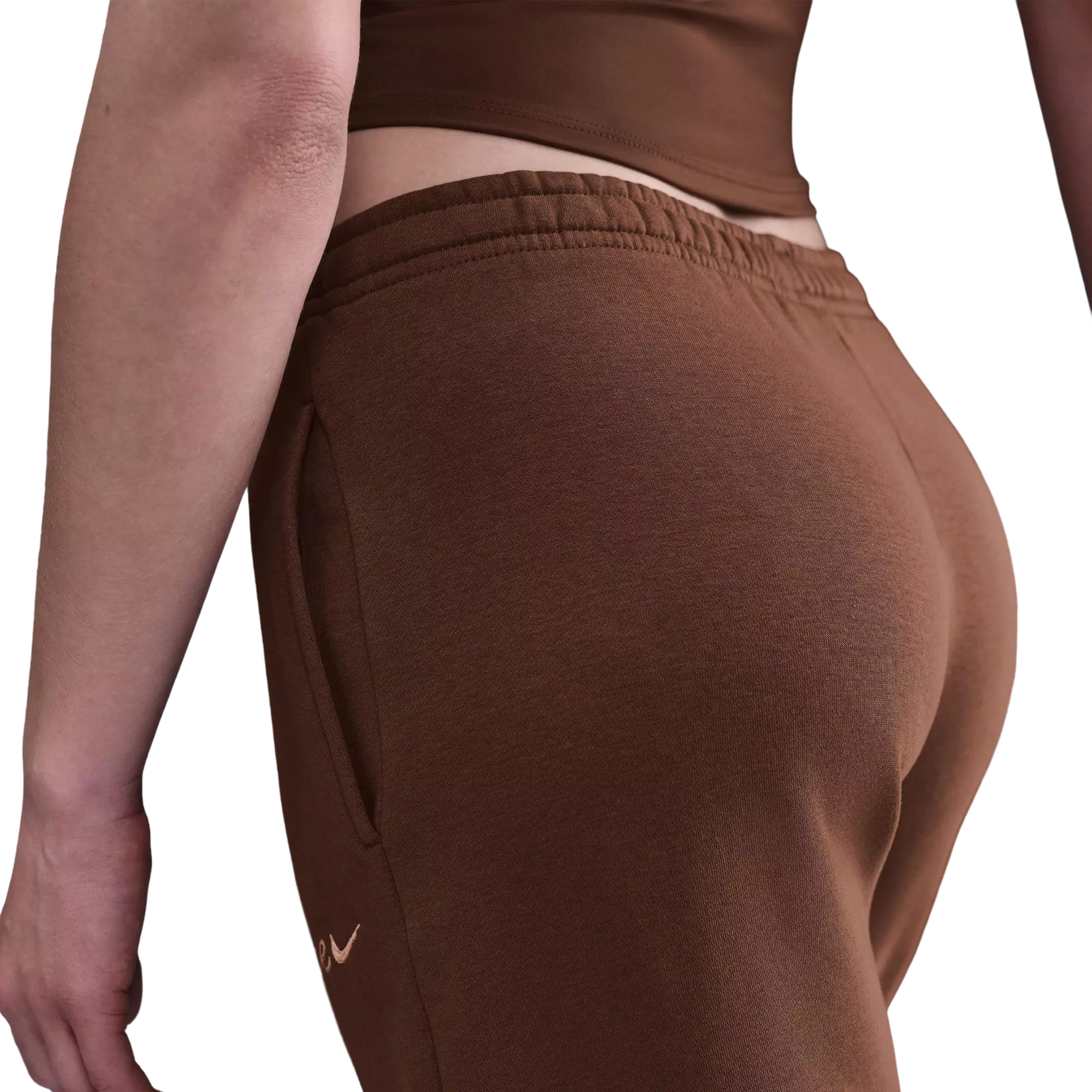 Nike Women's Sportswear Phoenix Fleece Straight Leg Pants - BROWN