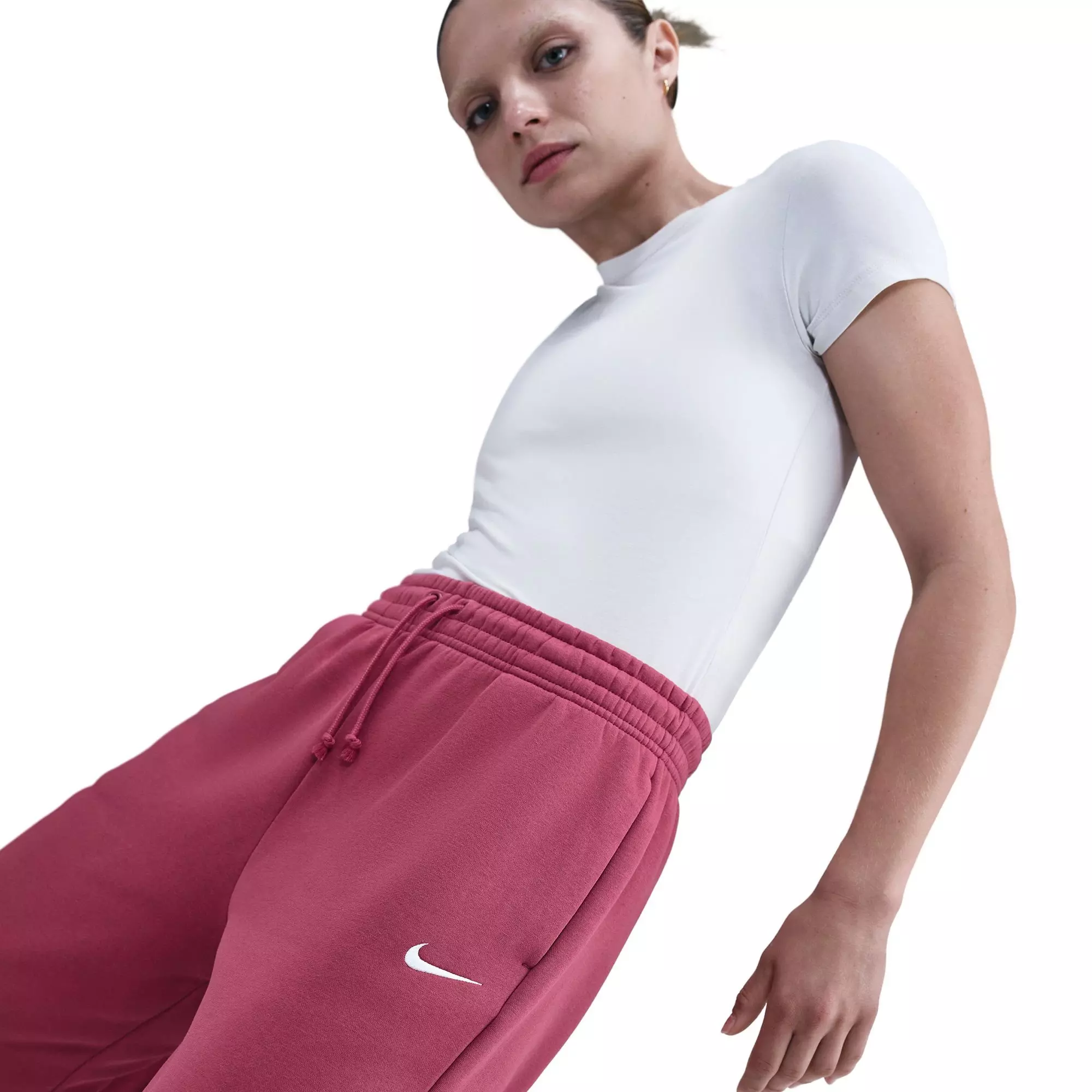Nike Women's Sportswear Phoenix Fleece High-Waisted Oversized Sweatpants - Berry - BERRY