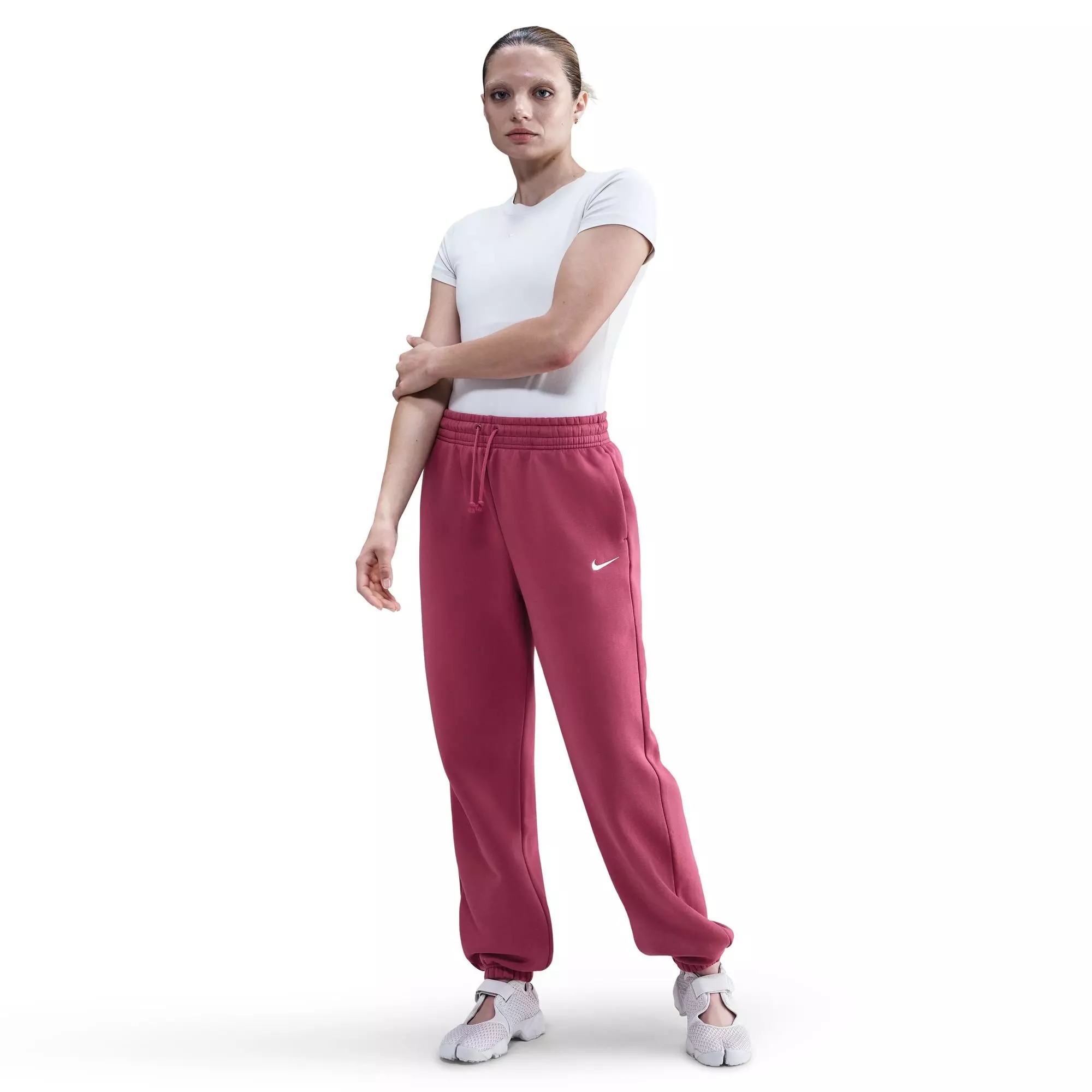 Nike Women's Sportswear Phoenix Fleece High-Waisted Oversized Sweatpants - BERRY