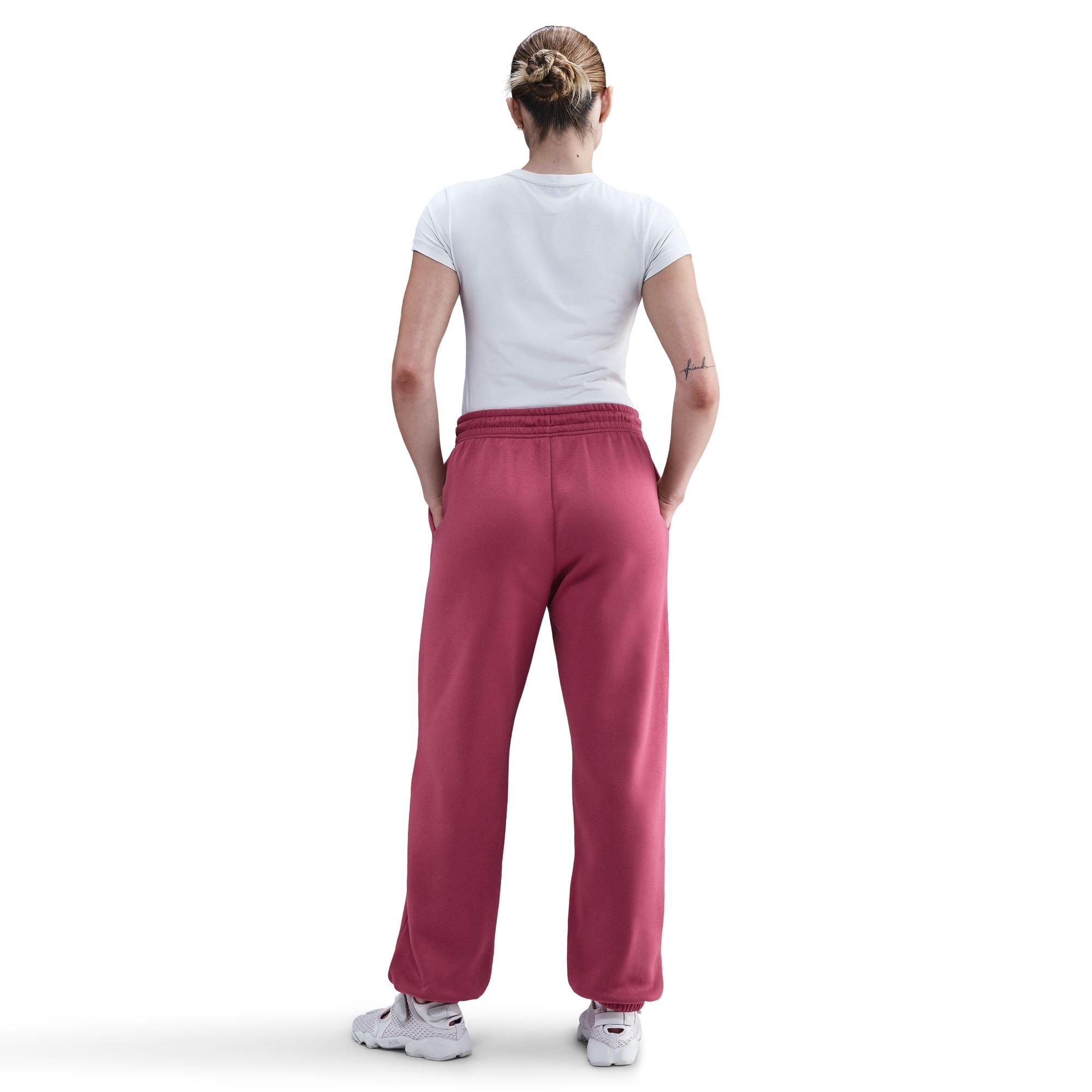 Nike Women's Sportswear Phoenix Fleece High-Waisted Oversized Sweatpants - BERRY Thumbnail View 5