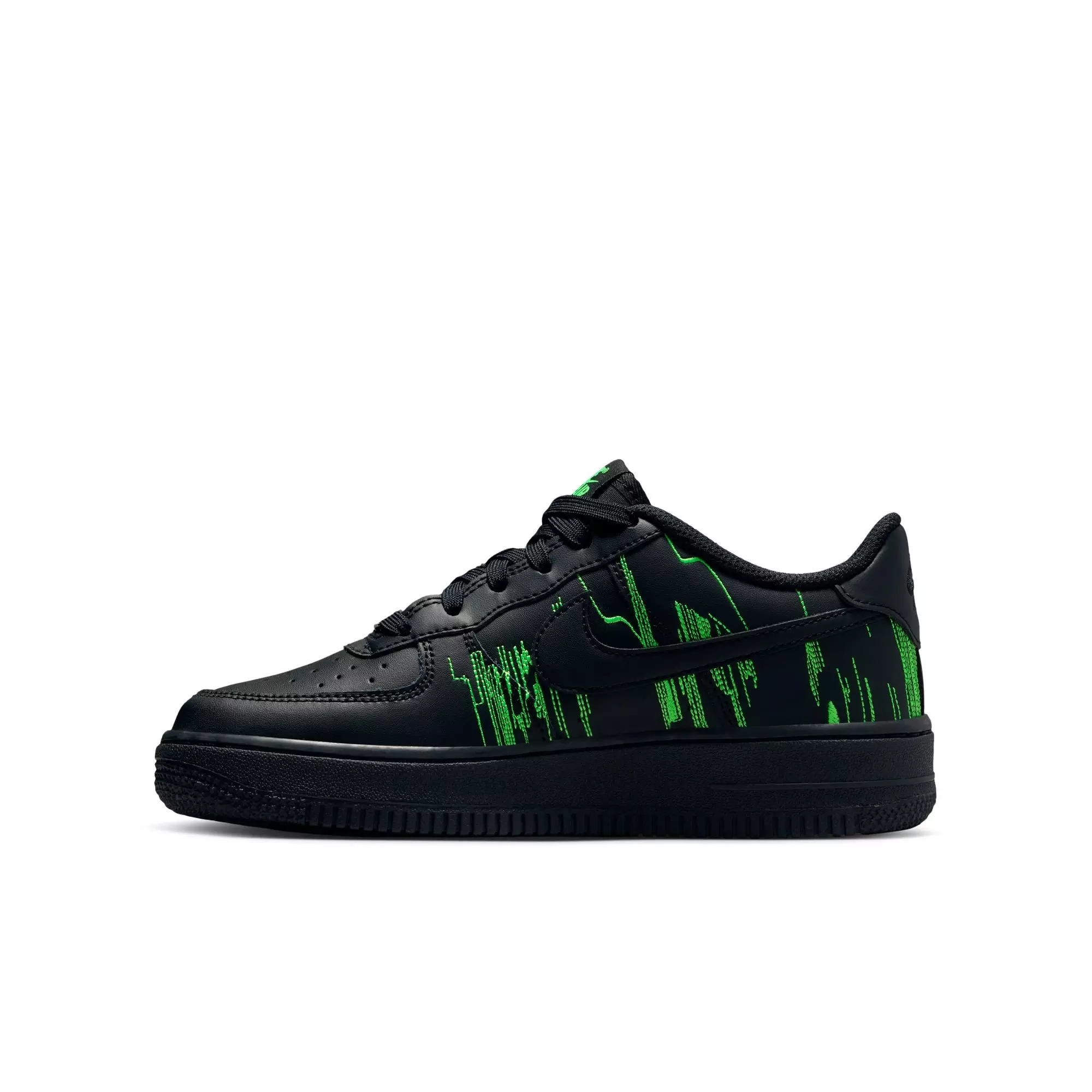 Nike Air Force 1 LV8 4 "Black/Green Strike/Vivid Purple" Grade School Boys' Shoe - BLACK/GREEN