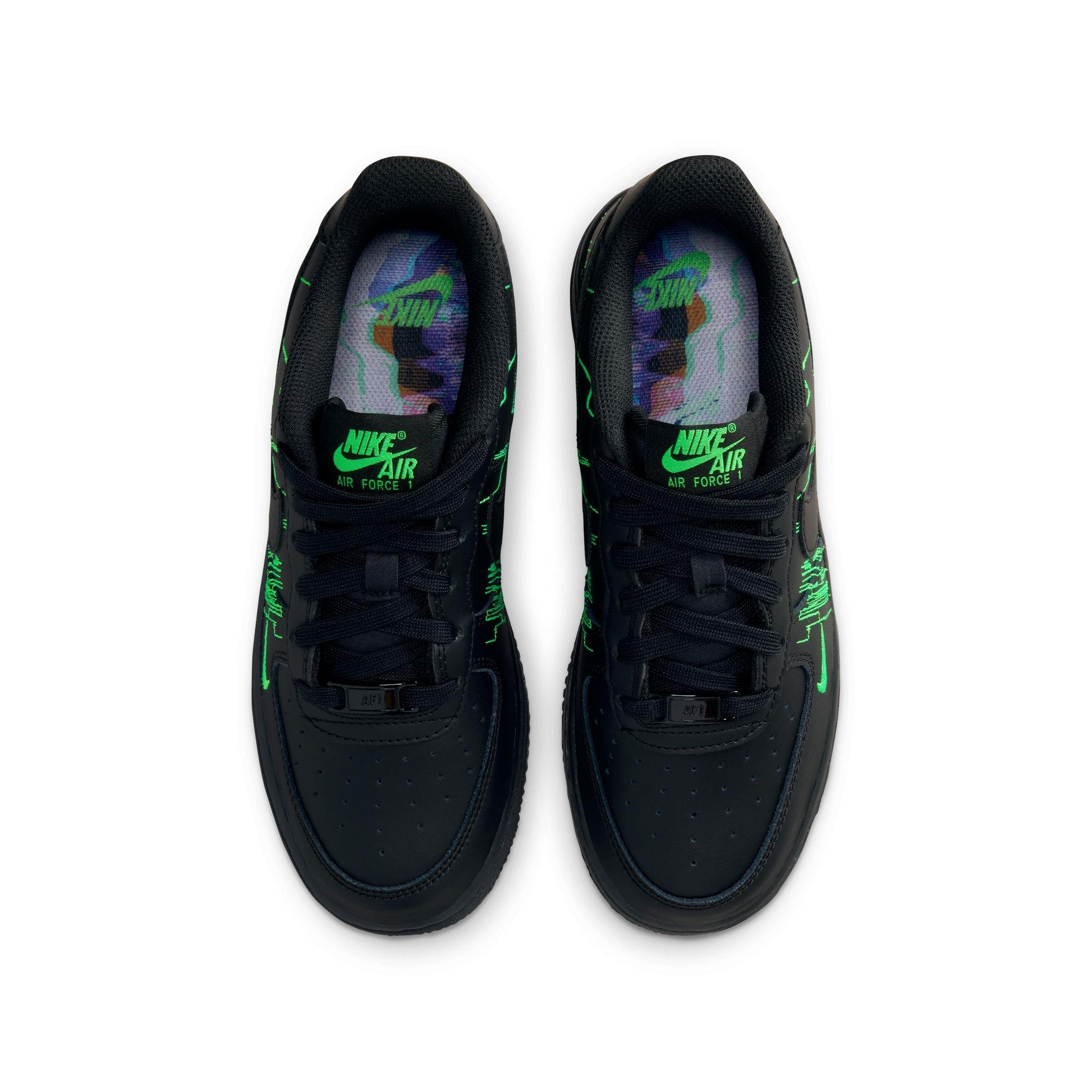 Nike Air Force 1 LV8 4 Grade School Boys' "Black/Green Strike/Vivid Purple" Shoe