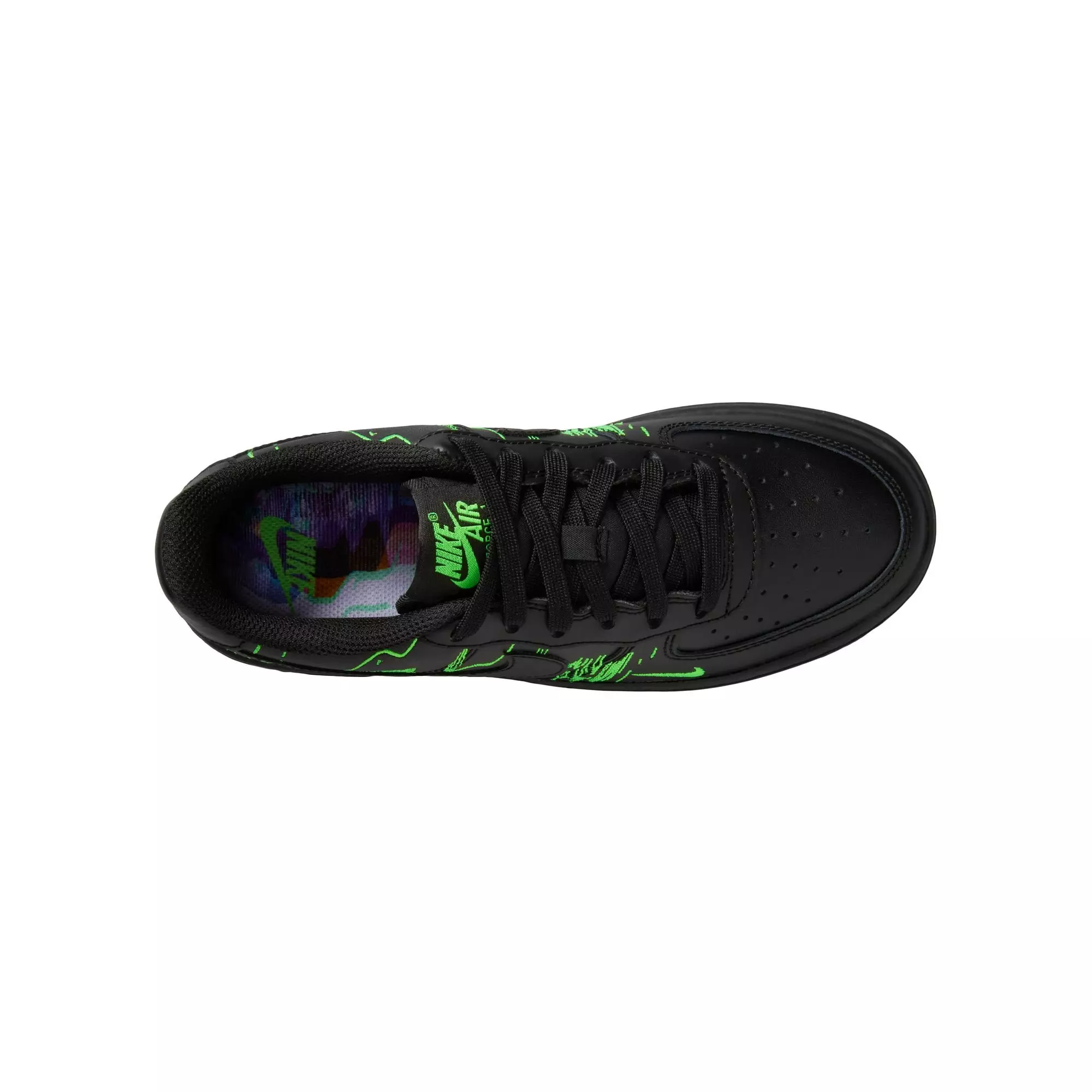 Nike Air Force 1 LV8 4 "Black/Green Strike/Vivid Purple" Grade School Boys' Shoe - BLACK/GREEN