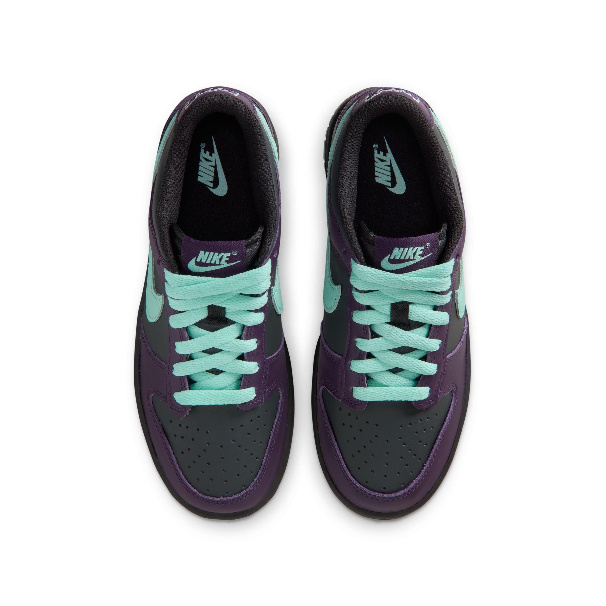 Nike Dunk Low Grade School Boys' "Dk Smoke Grey/Artisan Teal/Grand Purple" Shoe
