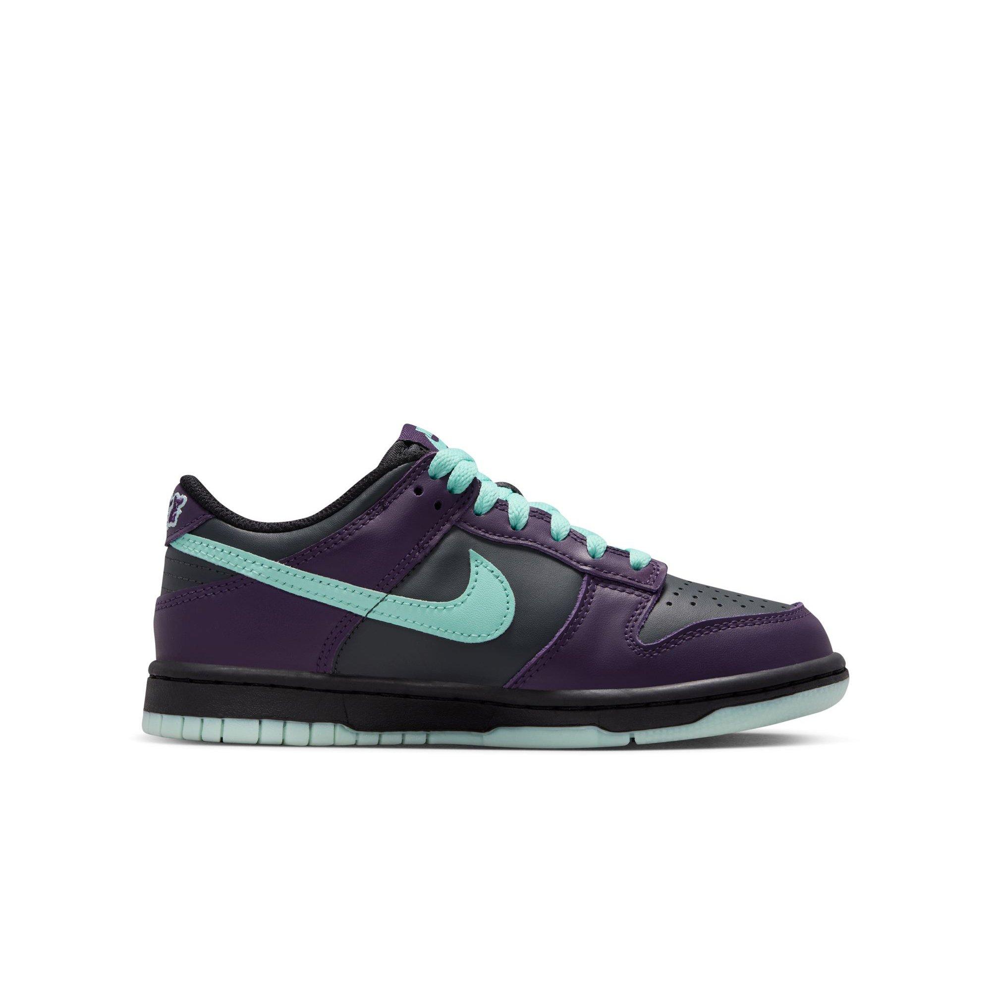 Nike Dunk Low Grade School Boys' "Dk Smoke Grey/Artisan Teal/Grand Purple" Shoe