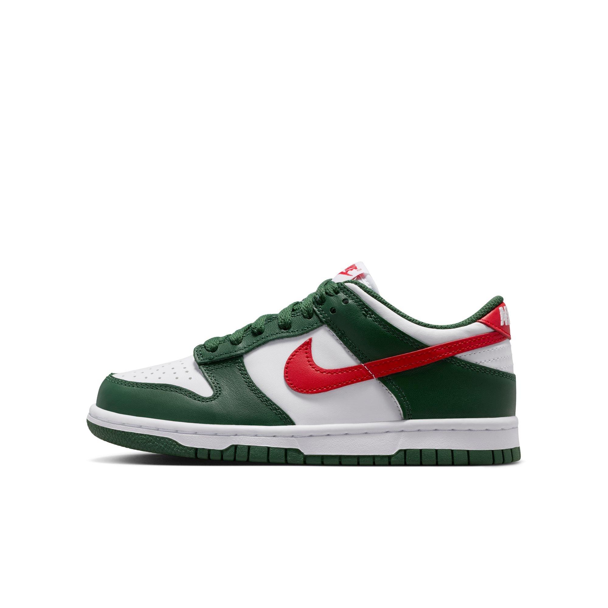Nike Dunk Low Grade School Boys' "Fir/University Red/White" Shoe