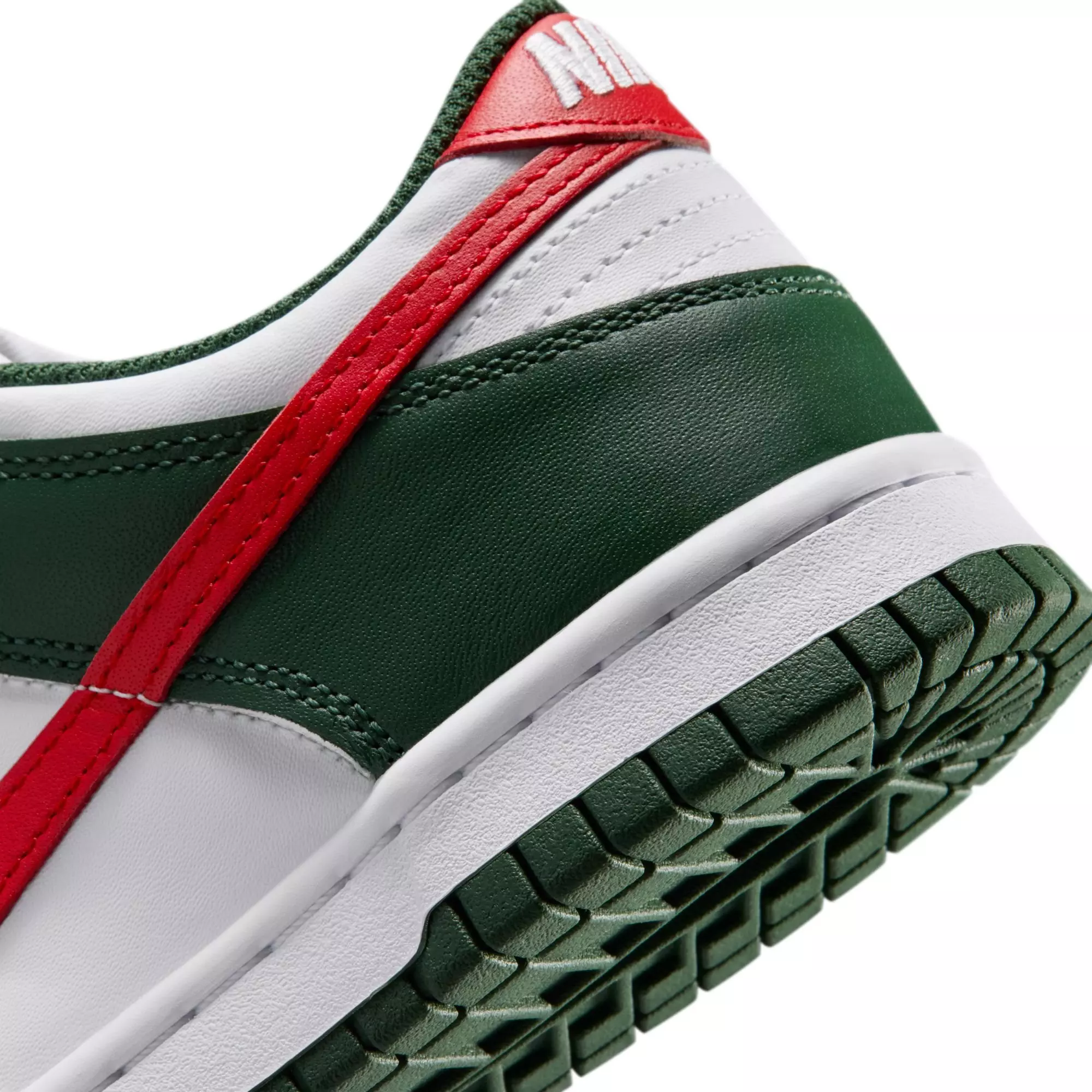 Nike Dunk Low "Fir/University Red/White" Grade School Boys' Shoe - GREEN/RED
