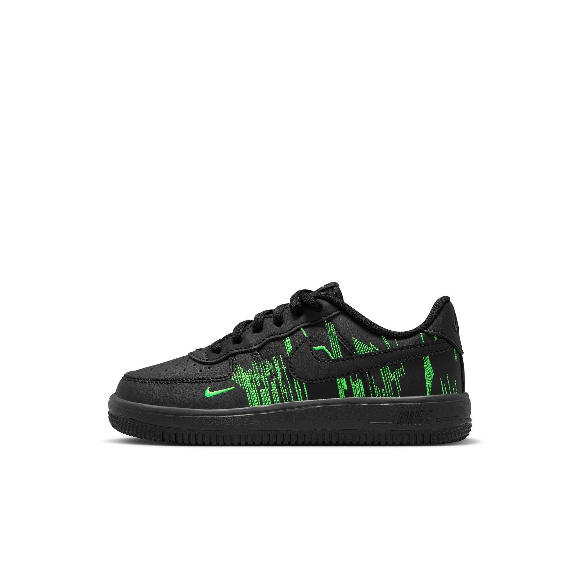 Nike Air Force 1 Low LV8 Preschool Boys' "Black/Green Strike/Vivid Purple" Shoe