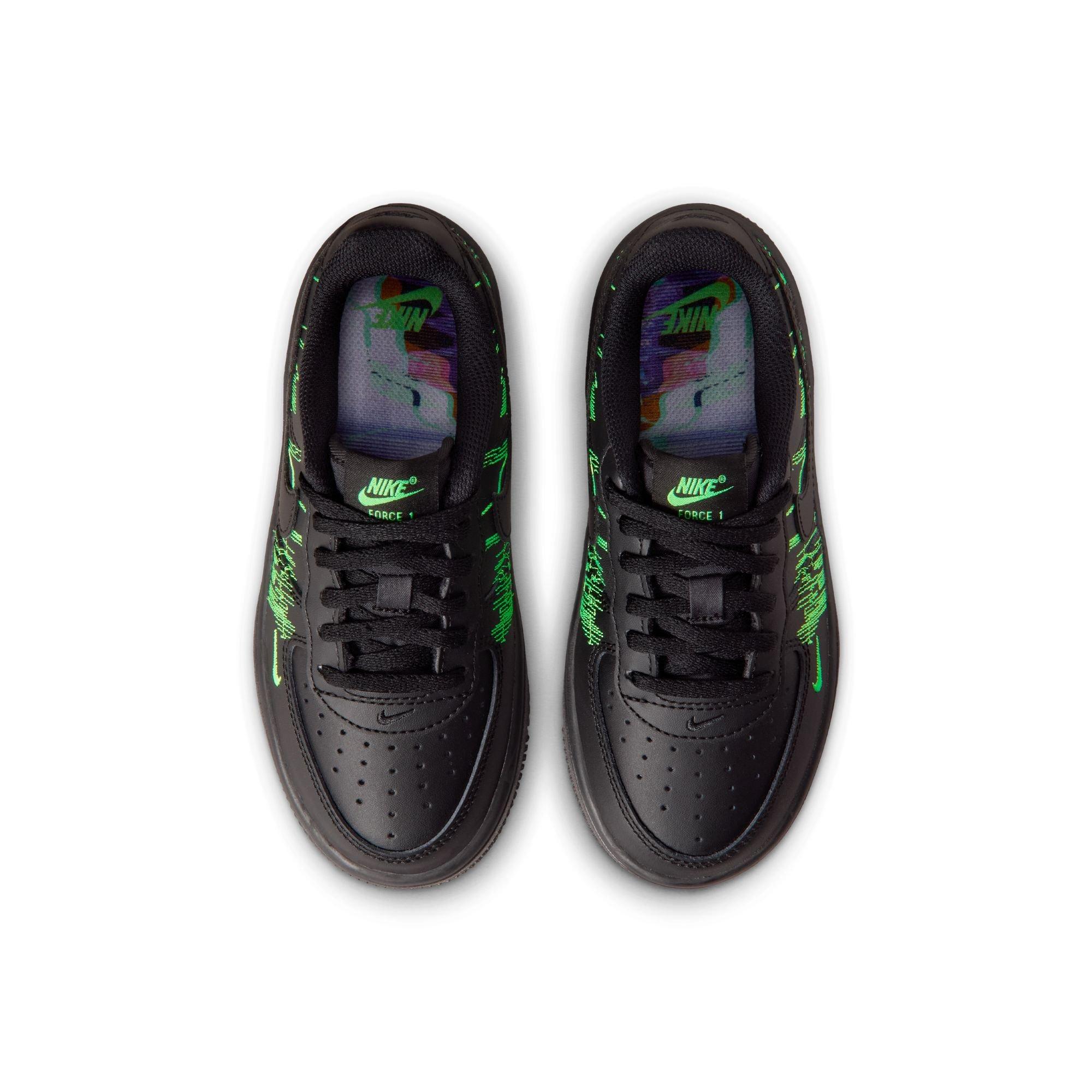 Nike Air Force 1 Low LV8 Preschool Boys' "Black/Green Strike/Vivid Purple" Shoe