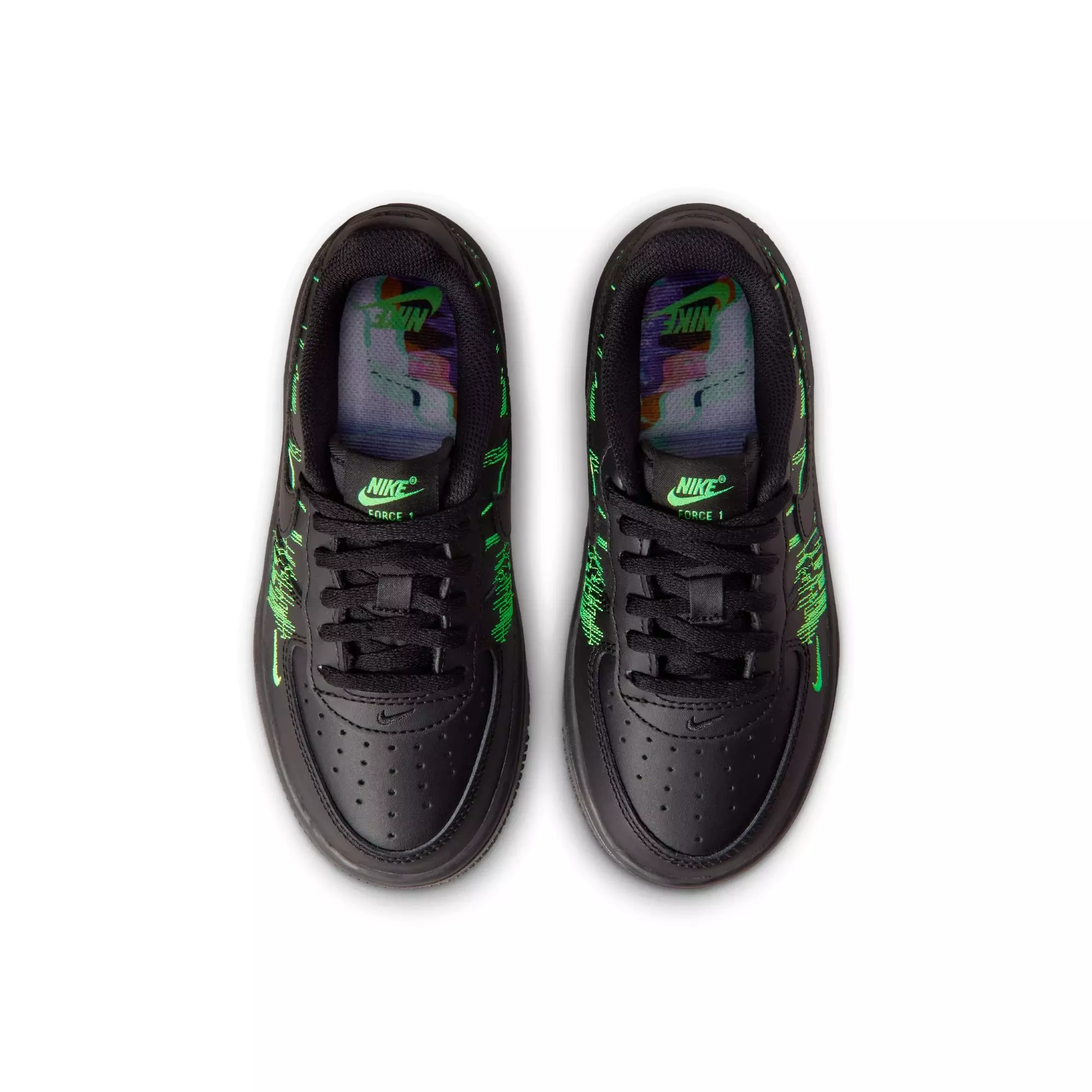 Nike Air Force 1 Low LV8 "Black/Green Strike/Vivid Purple" Preschool Boys' Shoe - BLACK/GREEN