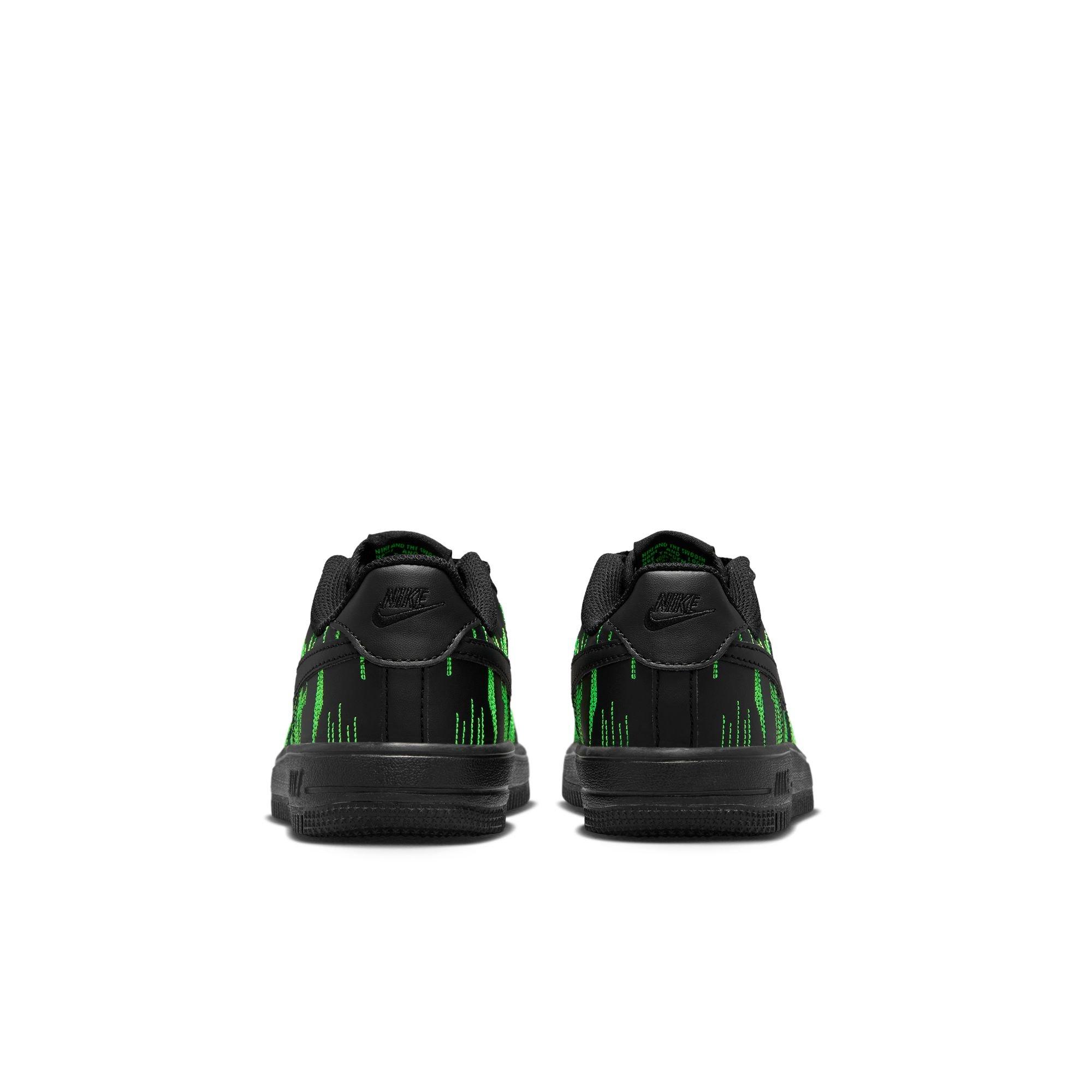 Nike Air Force 1 Low LV8 Preschool Boys' "Black/Green Strike/Vivid Purple" Shoe