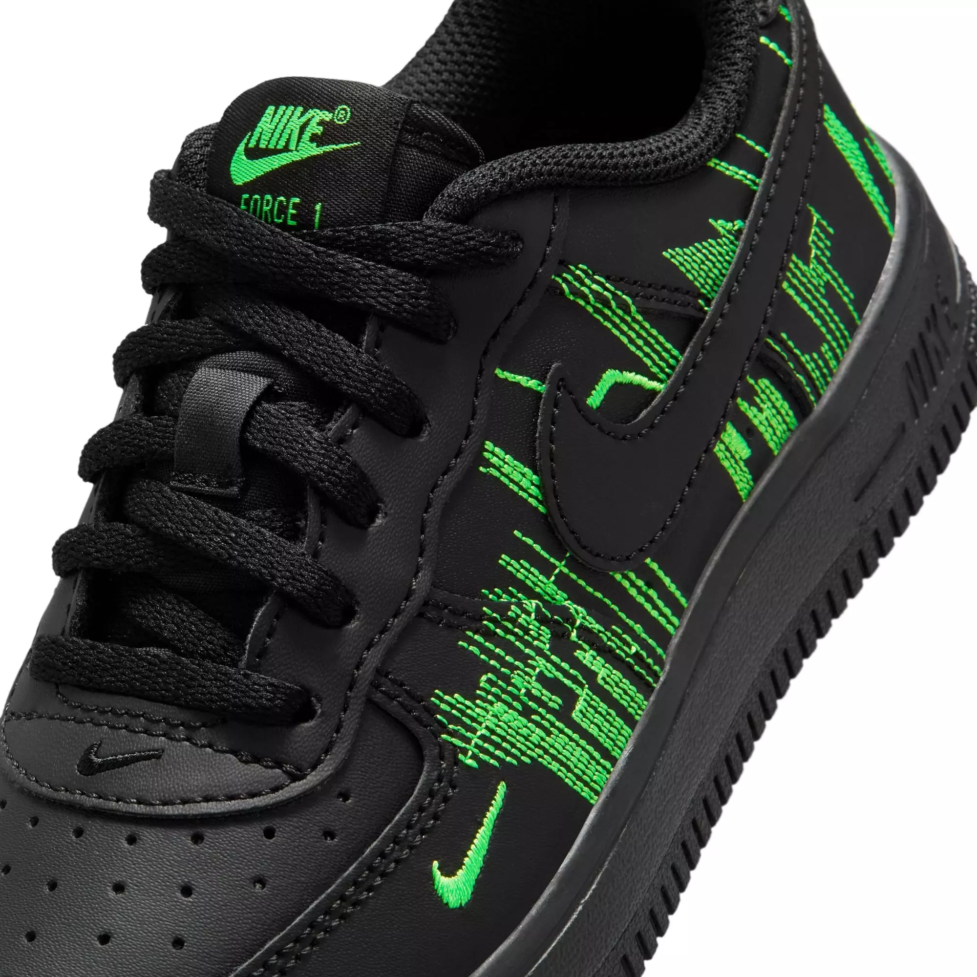 Nike Air Force 1 Low LV8 "Black/Green Strike/Vivid Purple" Preschool Boys' Shoe - BLACK/GREEN