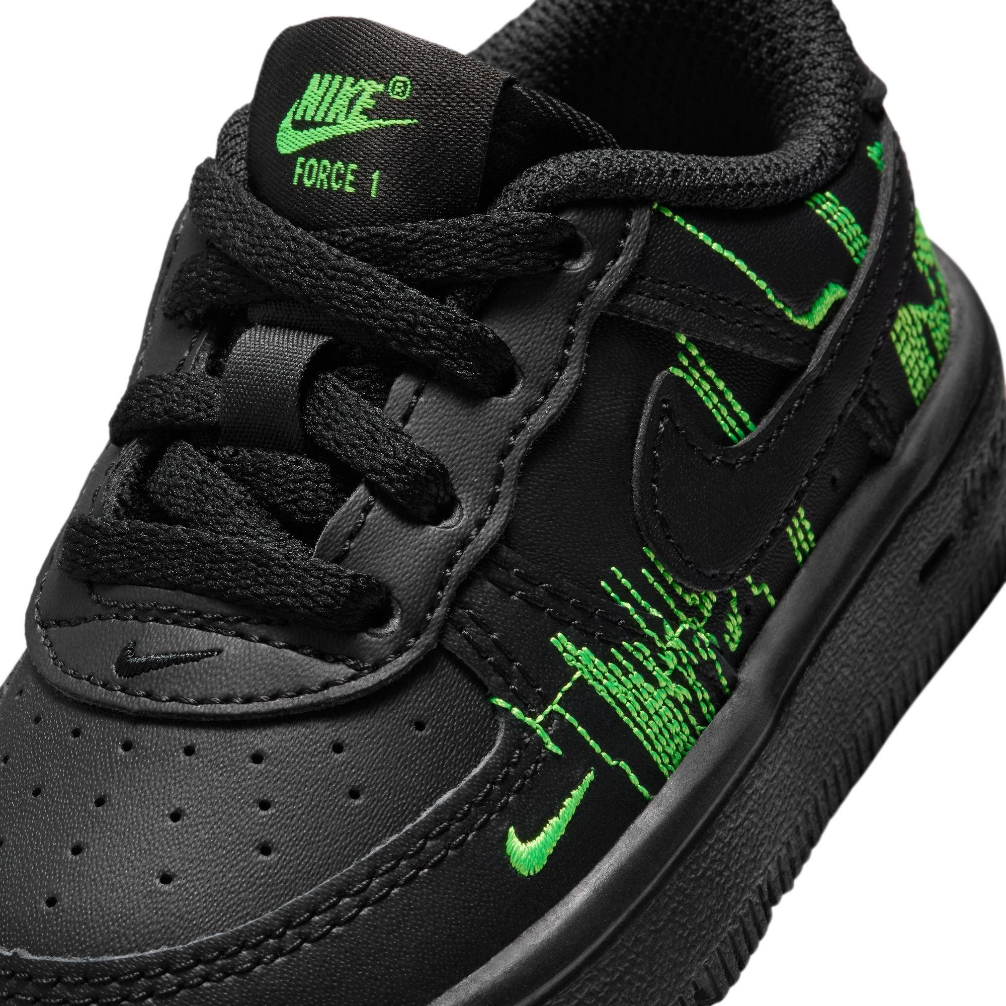 Nike Air Force 1 Low LV8 Toddler Boys' "Black/Green Strike/Vivid Purple" Shoe