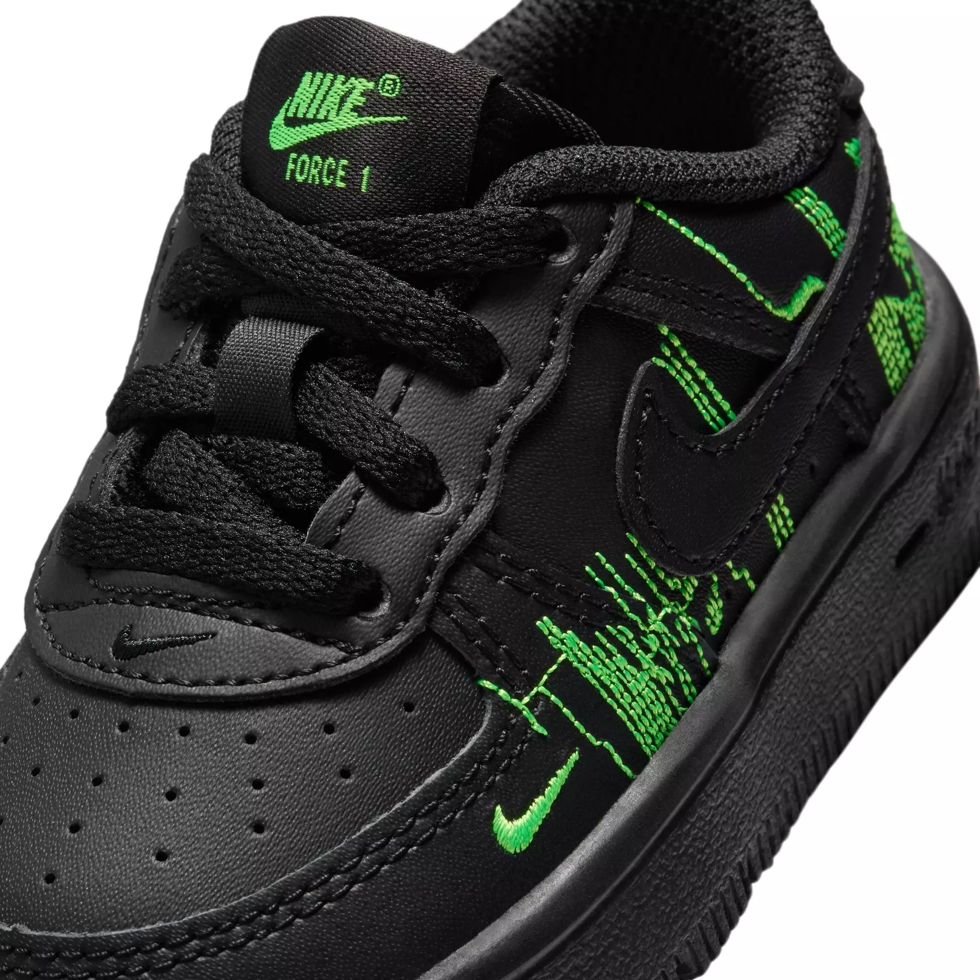 Nike Air Force 1 Low LV8 "Black/Green Strike/Vivid Purple" Toddler Boys' Shoe - BLACK/GREEN