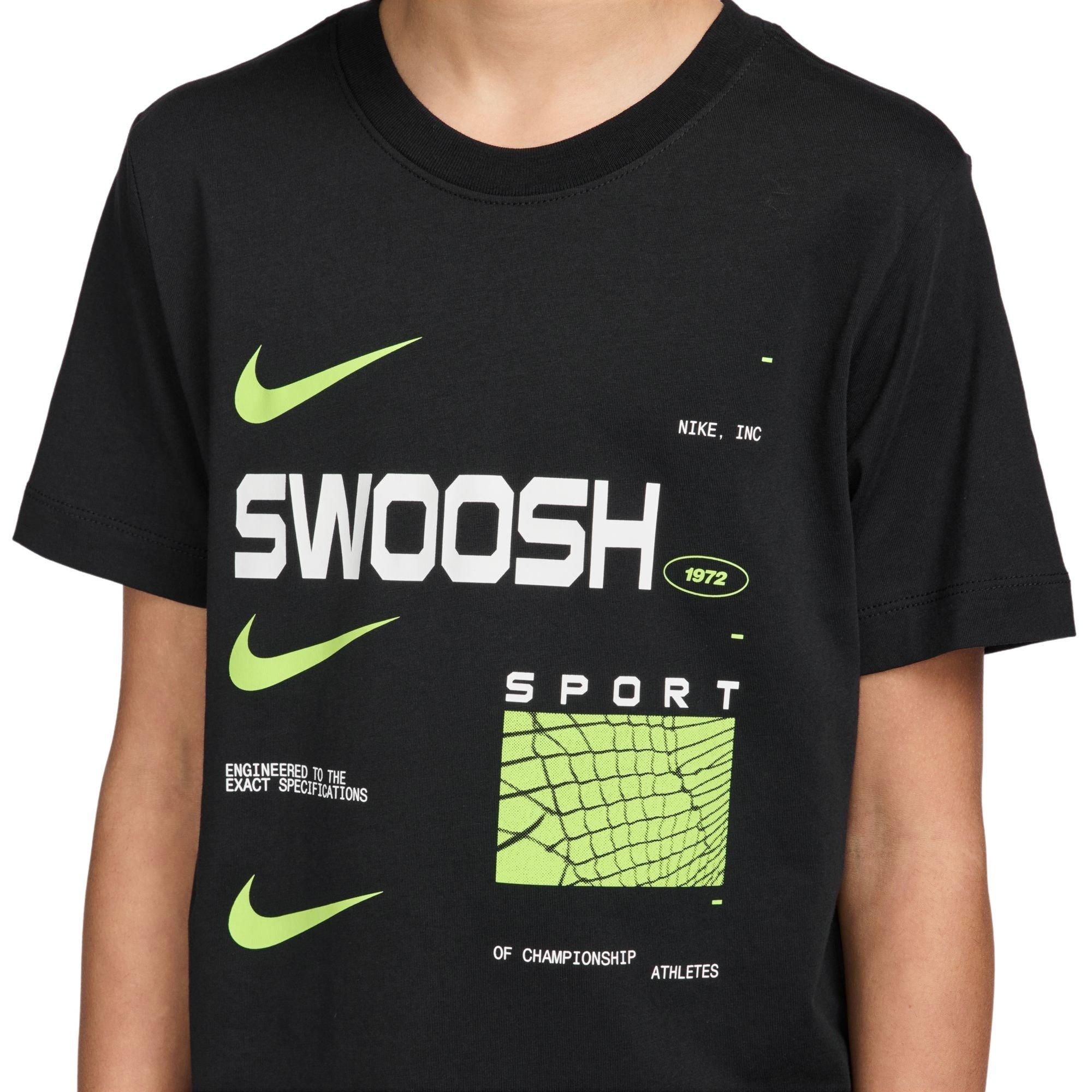 Nike Big Boys' Swoosh Tee - Black - BLACK Thumbnail View 3