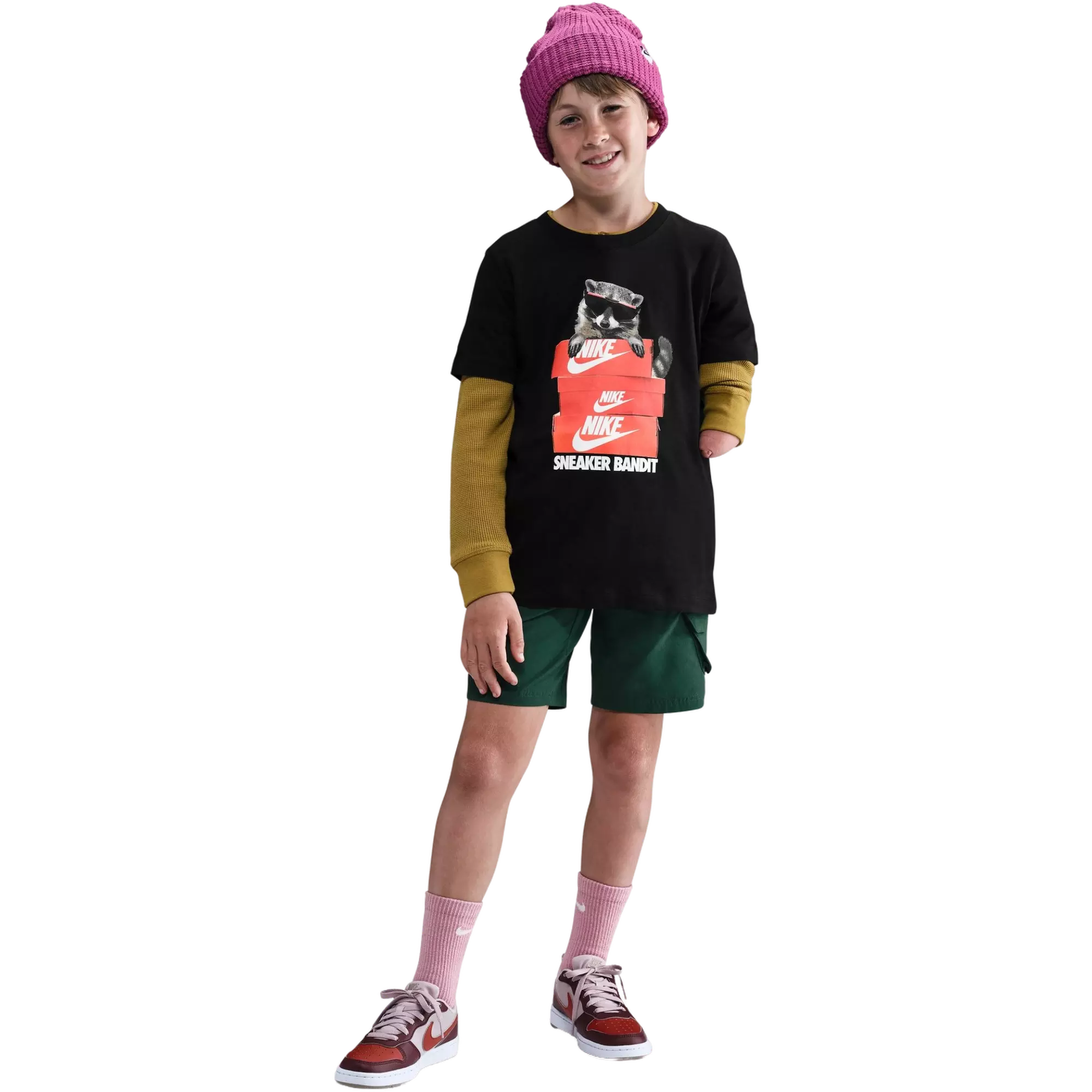 Nike Big Boys' Racoon Tee - Black - BLACK