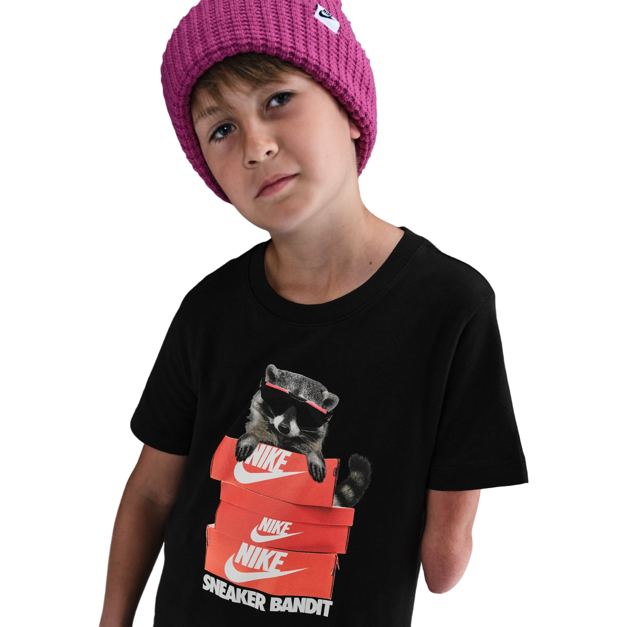 Nike Racoon Big Boys' Black Tee