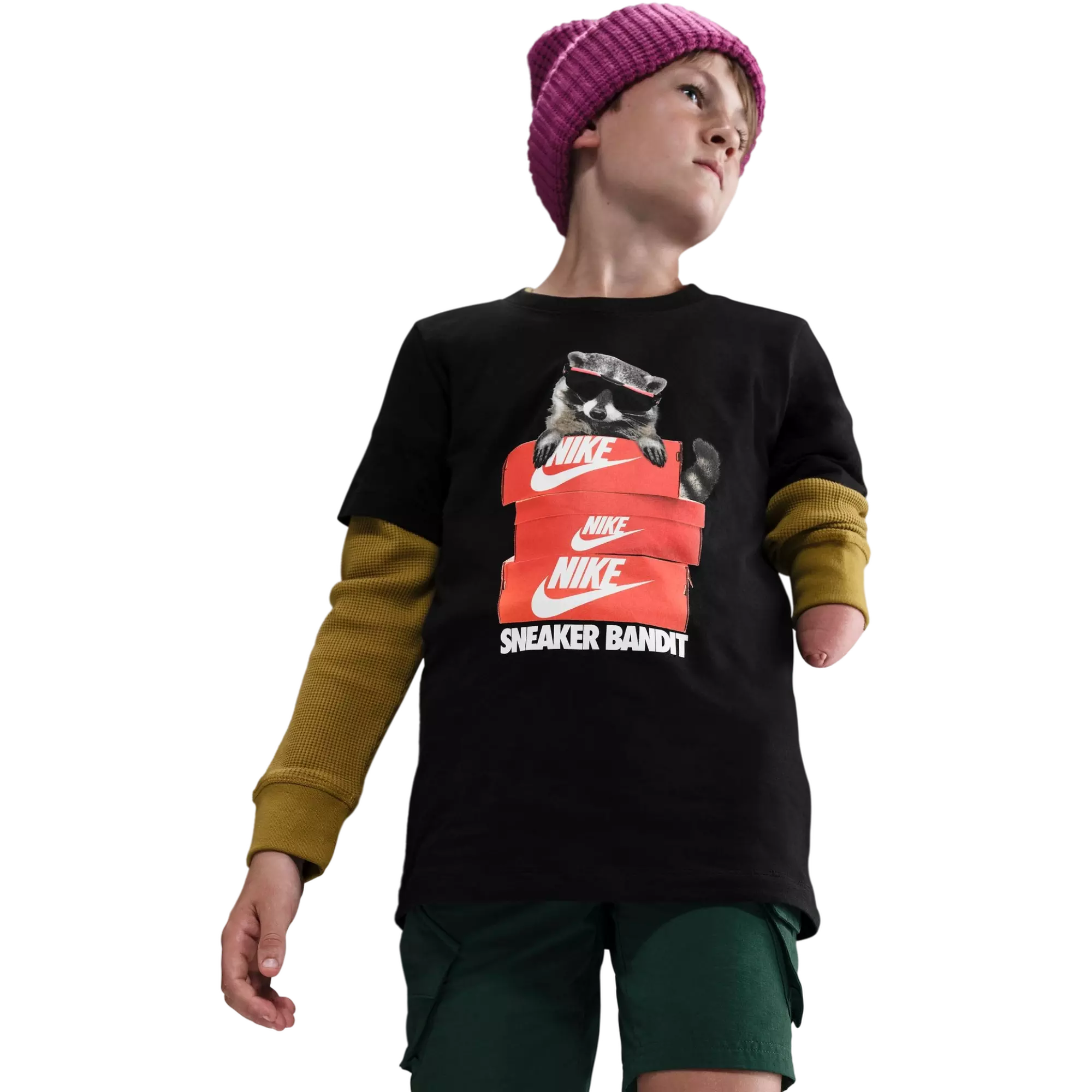 Nike Big Boys' Sportswear Tee-Black - BLACK