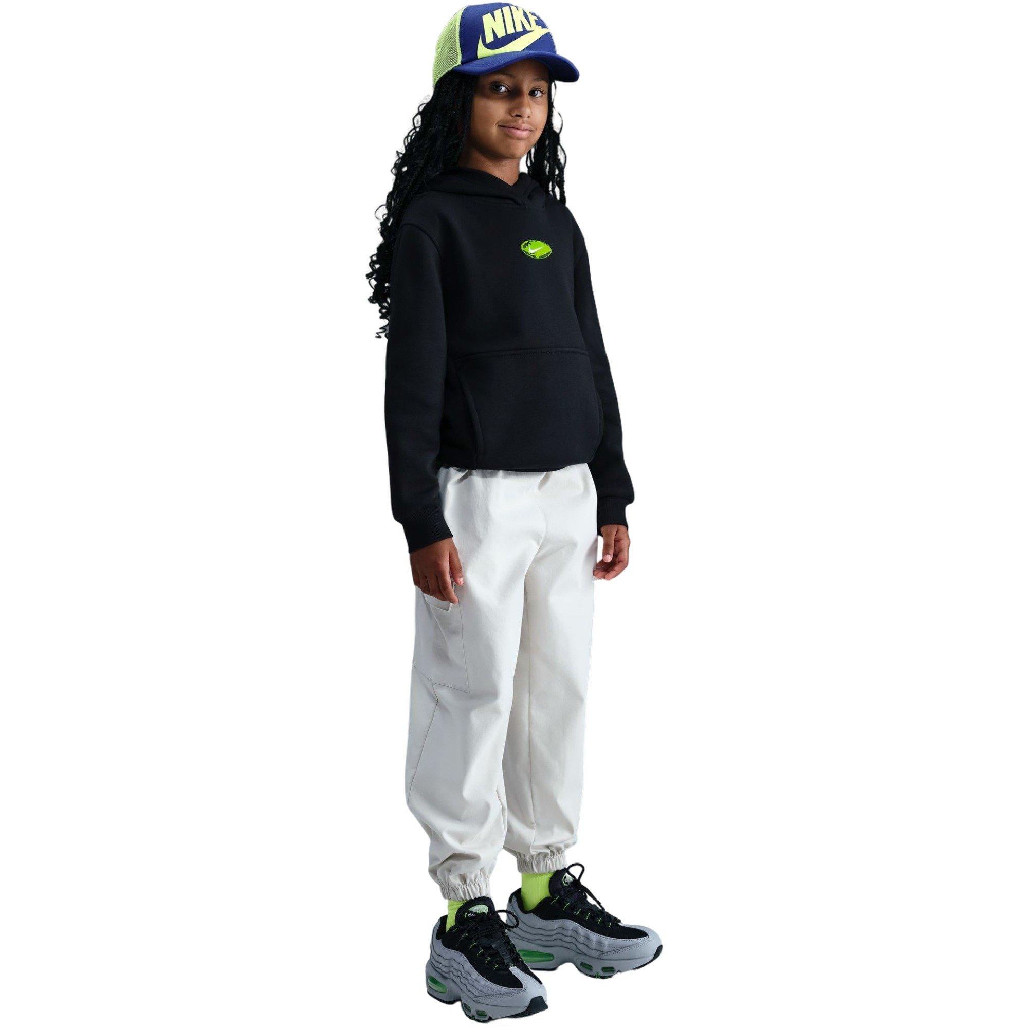 Nike Sportswear Club Fleece Big Kids' Black/Green Hoodie