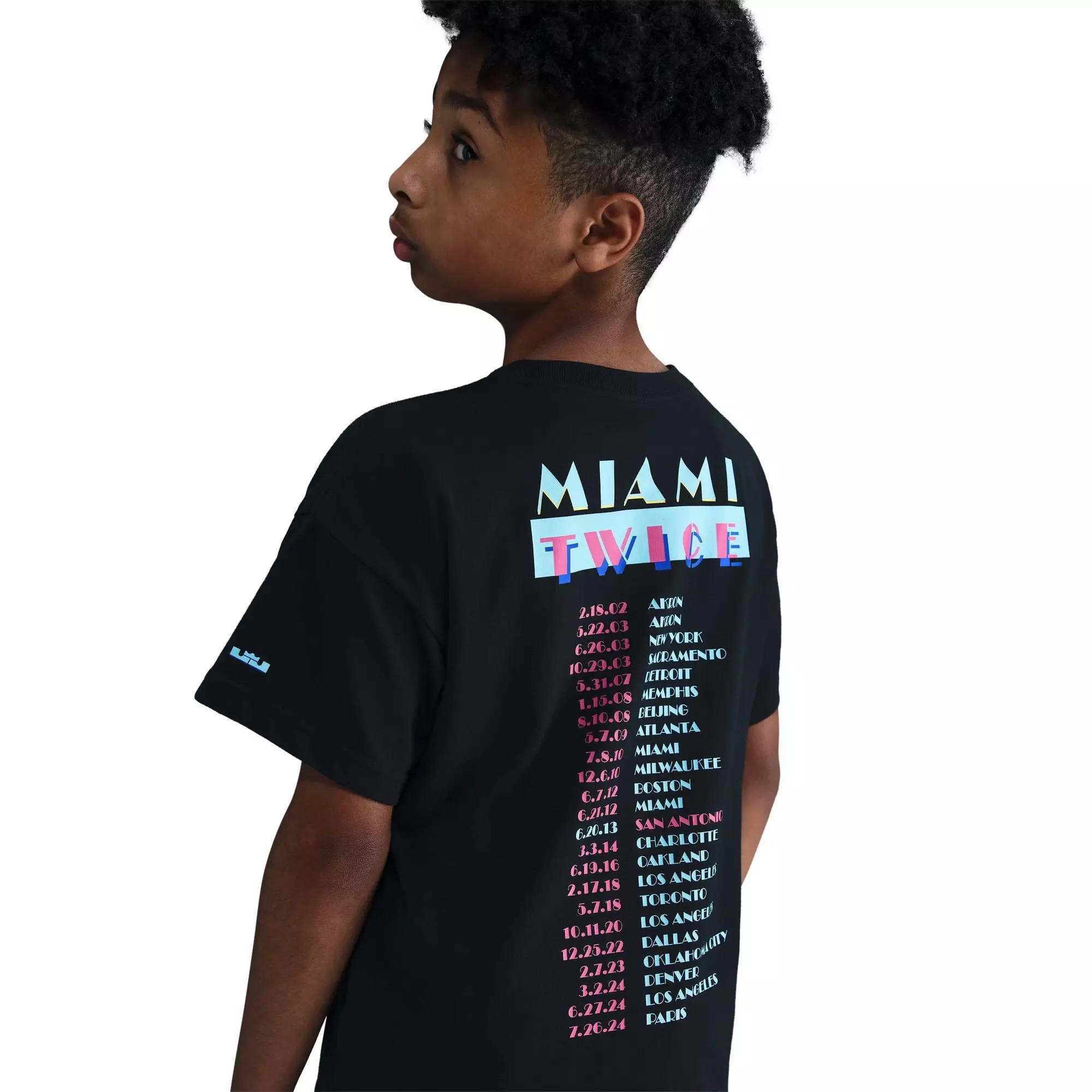 Nike LeBron "Miami Twice" Big Kids' Max90 Basketball Tee - BLACK