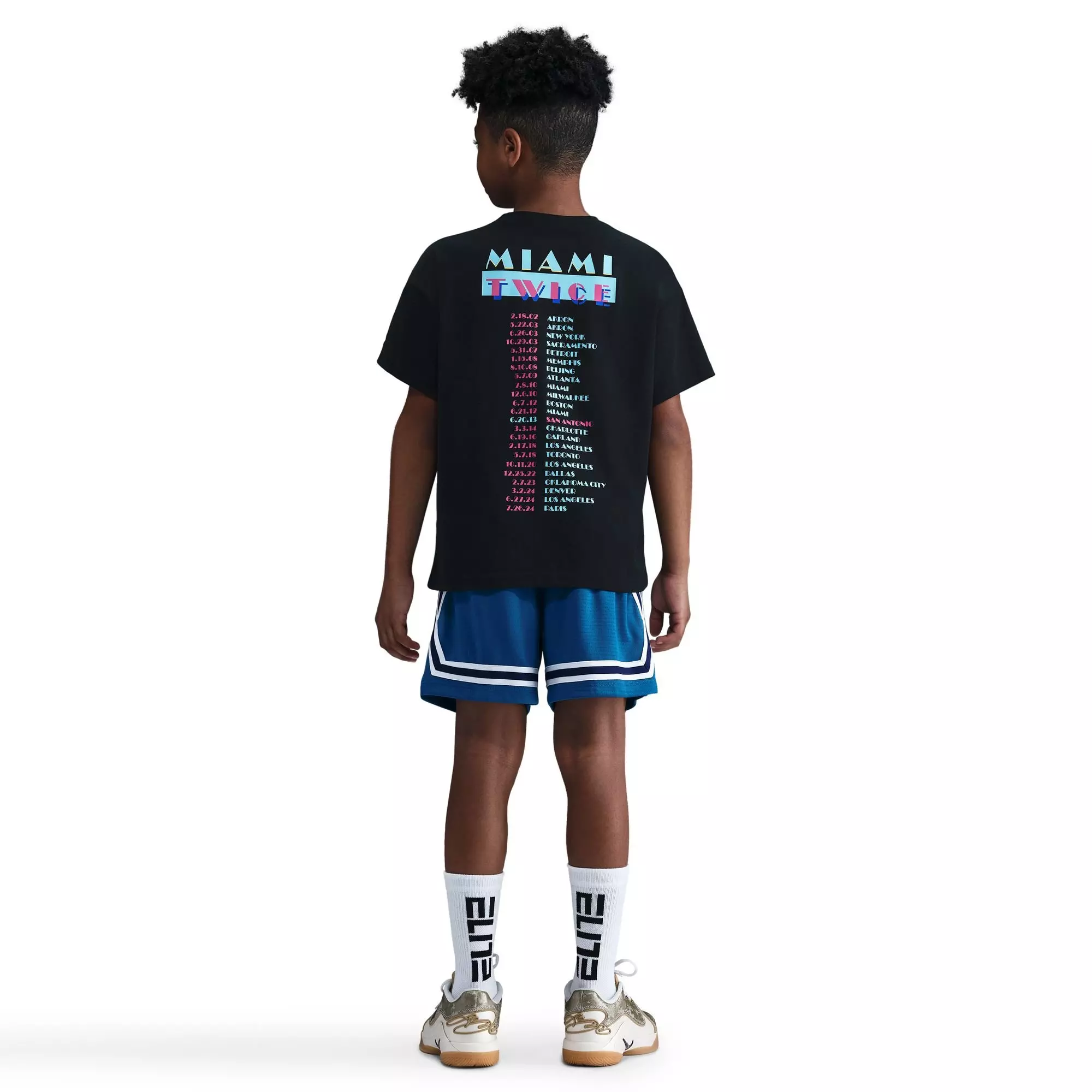 Nike LeBron "Miami Twice" Big Kids' Max90 Basketball Tee - BLACK