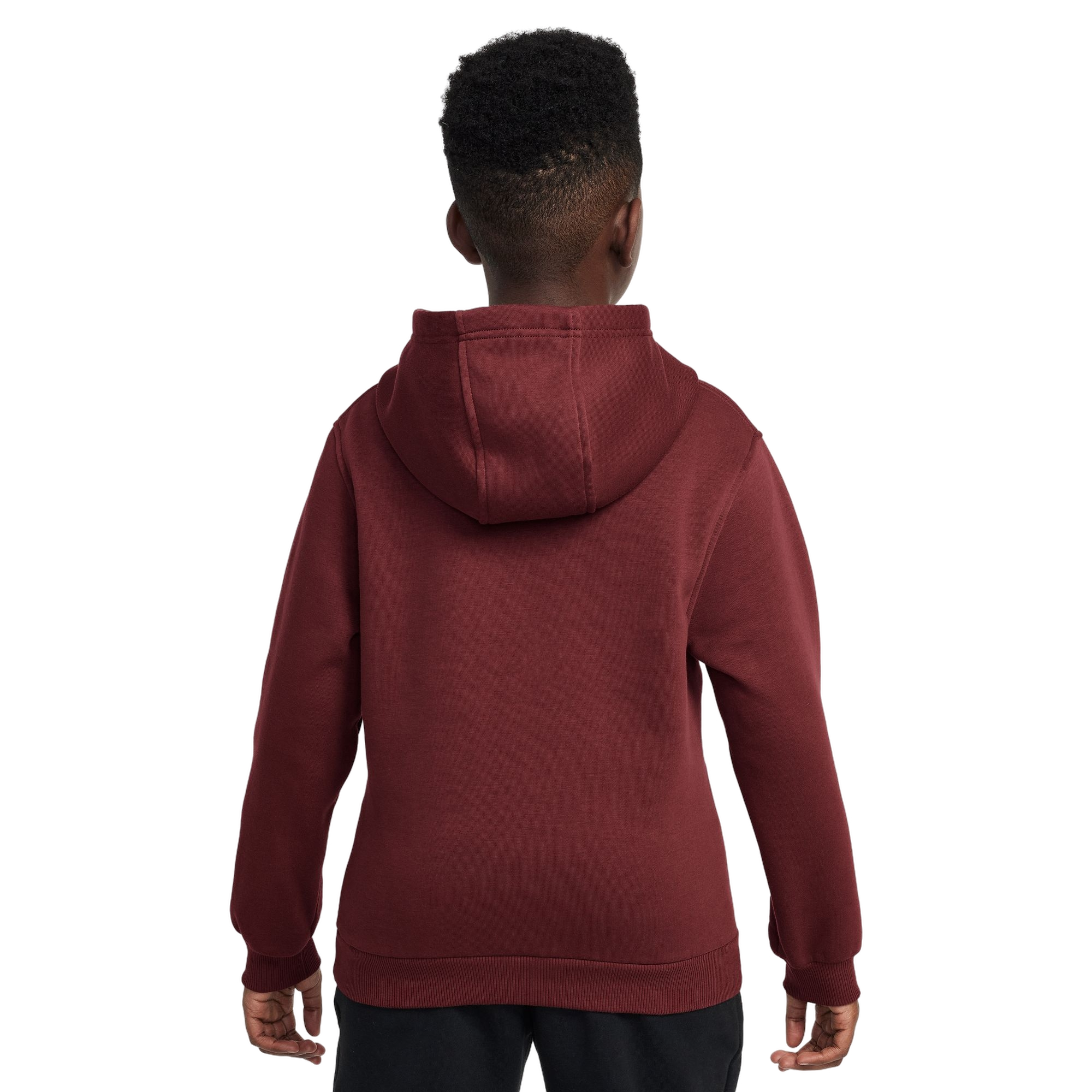 Nike Big Boys' Sportswear Club Fleece Pullover Hoodie - Red - RED Thumbnail View 2