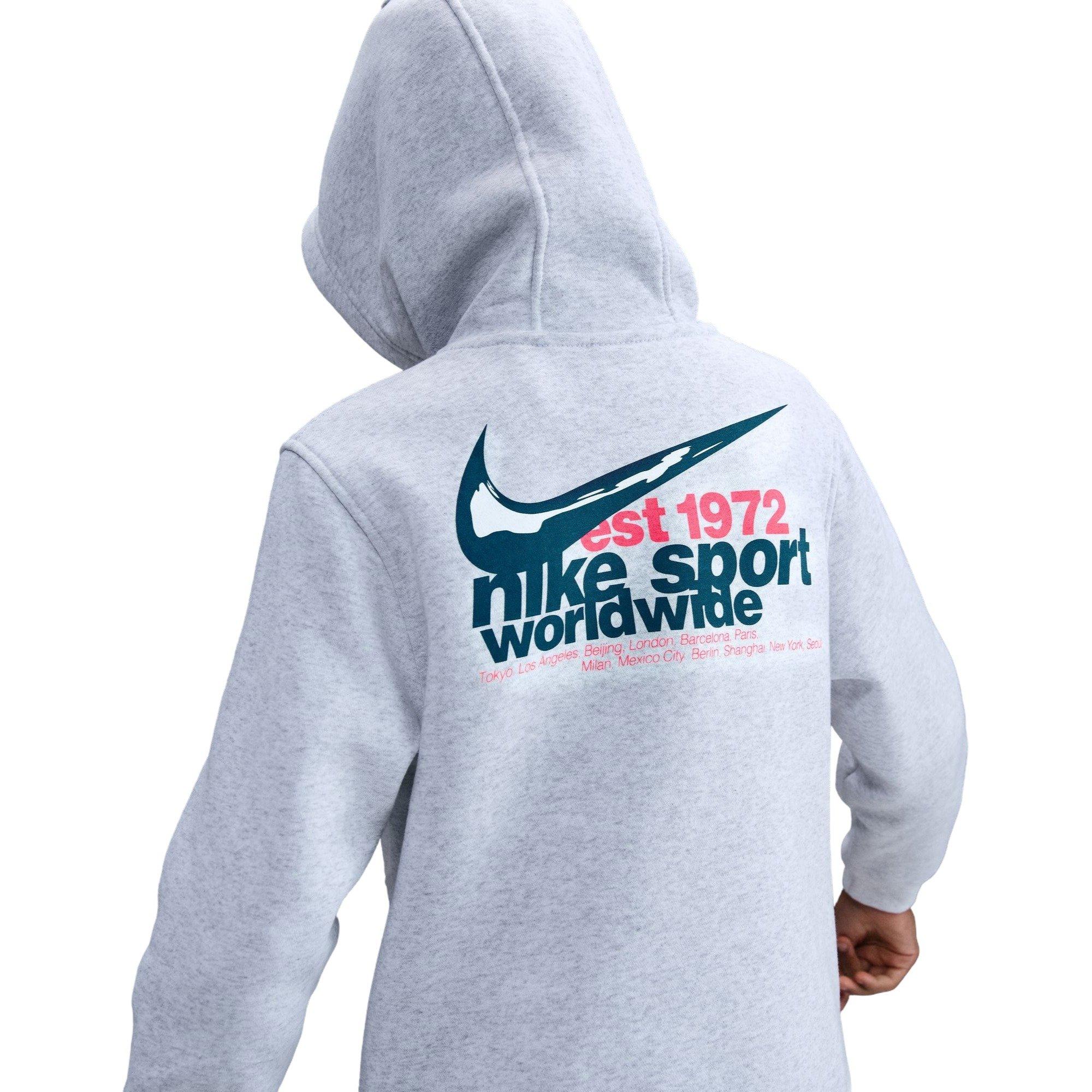 Nike Big Kids' Sportswear Club Fleece Hoodie - Grey - GREY Thumbnail View 2