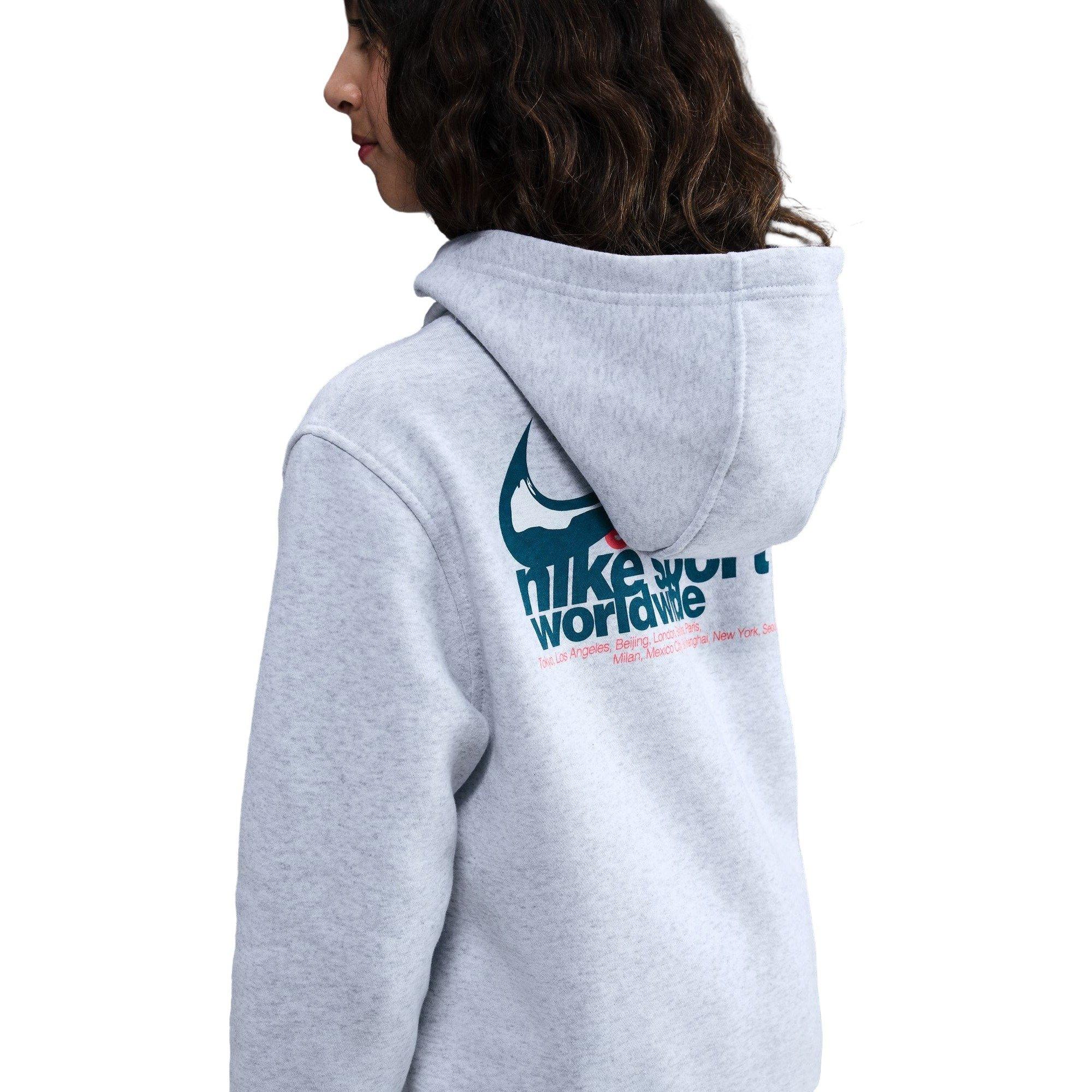 Nike Big Kids' Sportswear Club Fleece Hoodie - Grey - GREY Thumbnail View 4