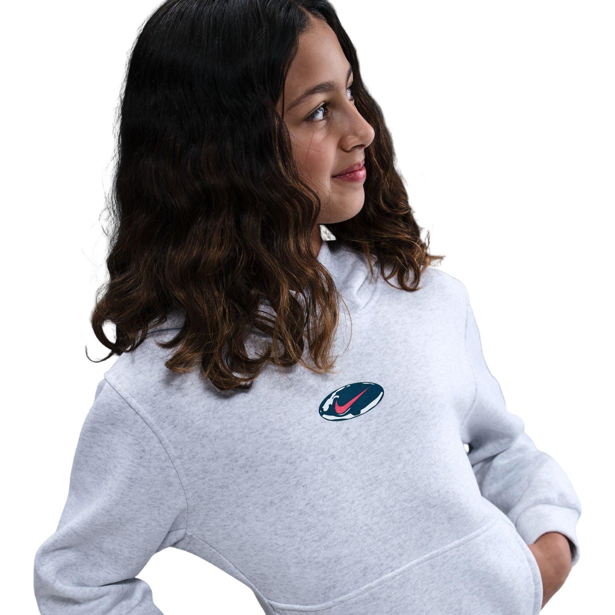 Nike Big Kids' Sportswear Club Fleece Hoodie - Grey - GREY Thumbnail View 5