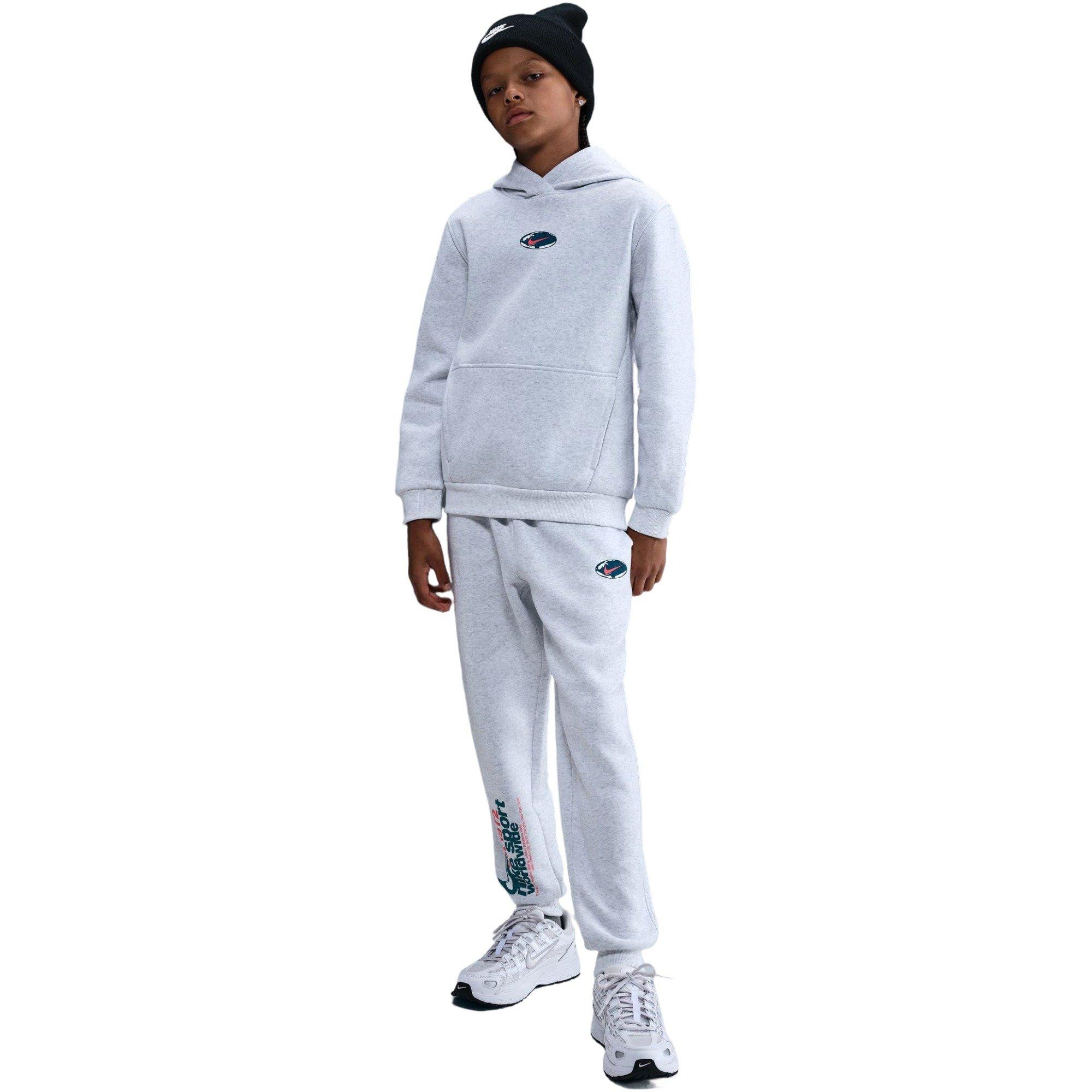 Nike Big Kids' Sportswear Club Fleece Hoodie - Grey - GREY Thumbnail View 6