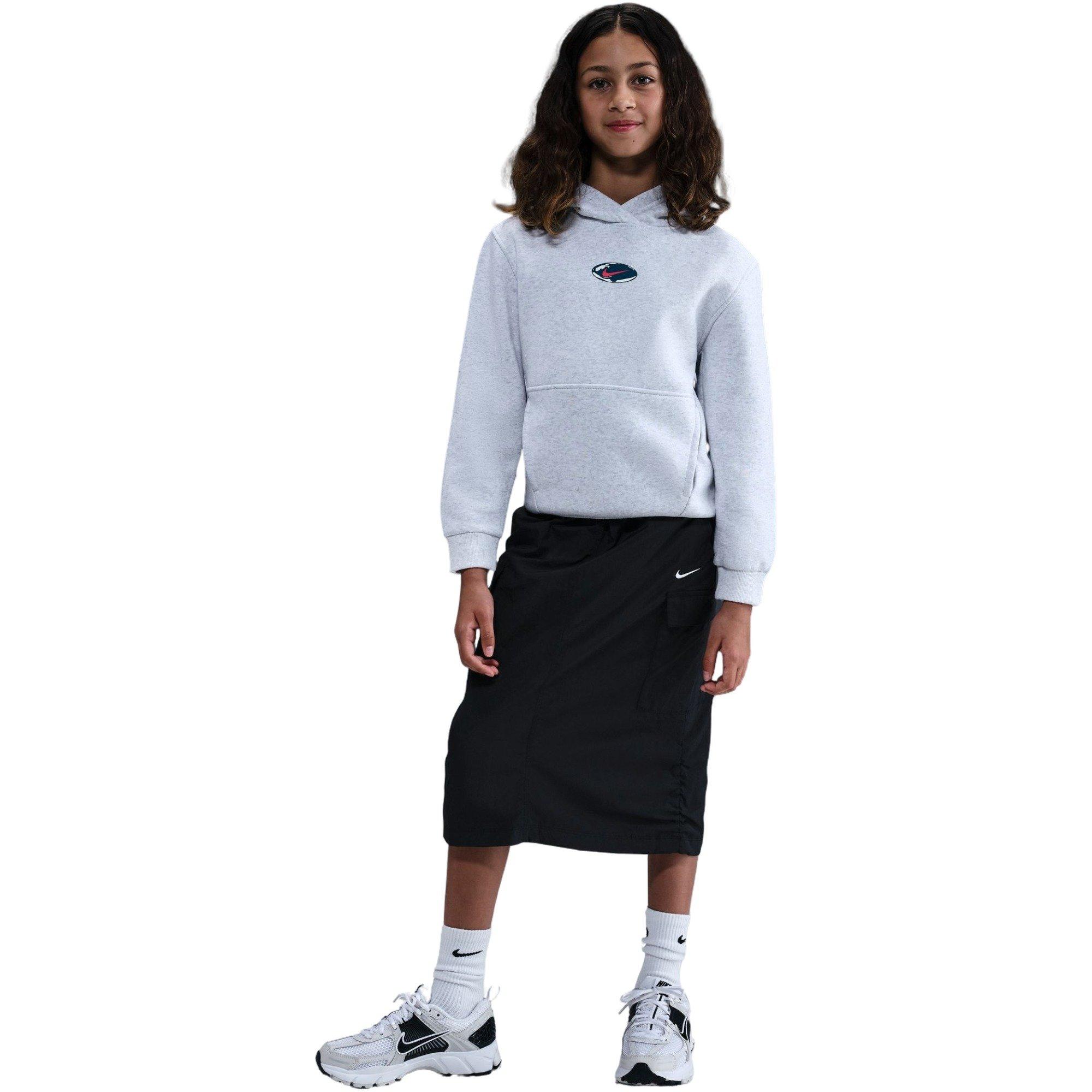 Nike Big Kids' Sportswear Club Fleece Hoodie - Grey - GREY Thumbnail View 7