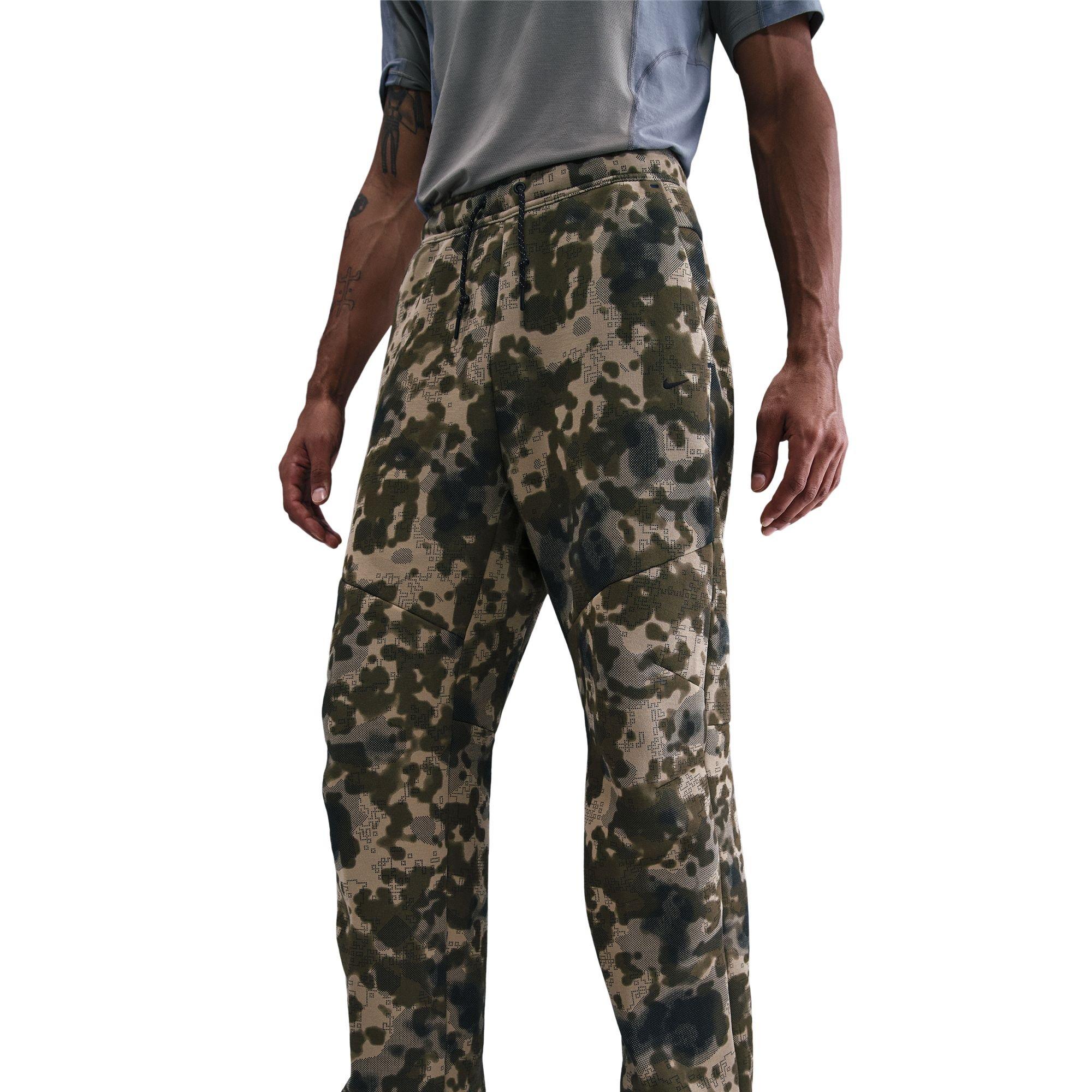 Nike Men's Tech Fleece OH Pants - Camo - OLIVE/BLACK Thumbnail View 3