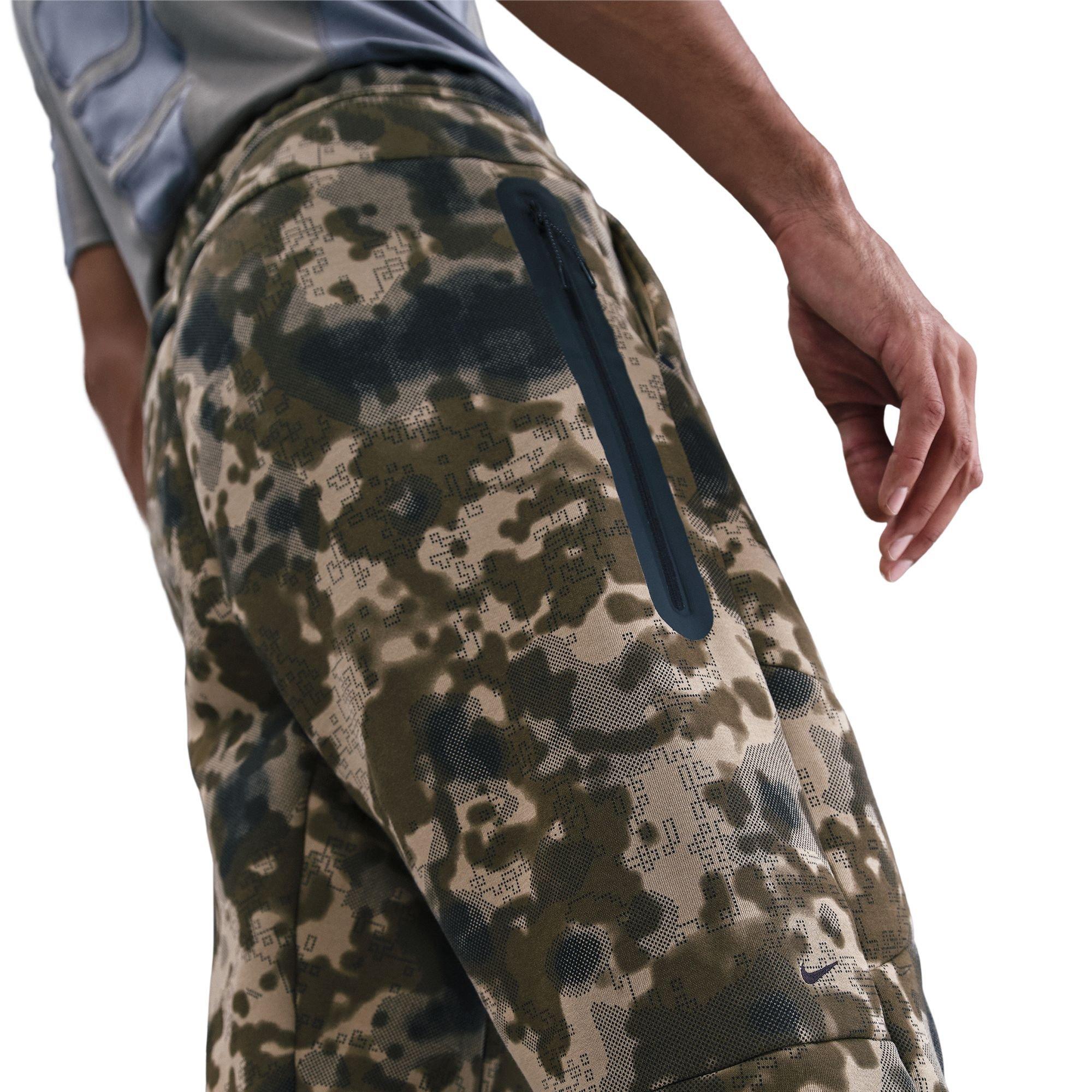 Nike Men's Tech Fleece OH Pants - Camo - OLIVE/BLACK Thumbnail View 4