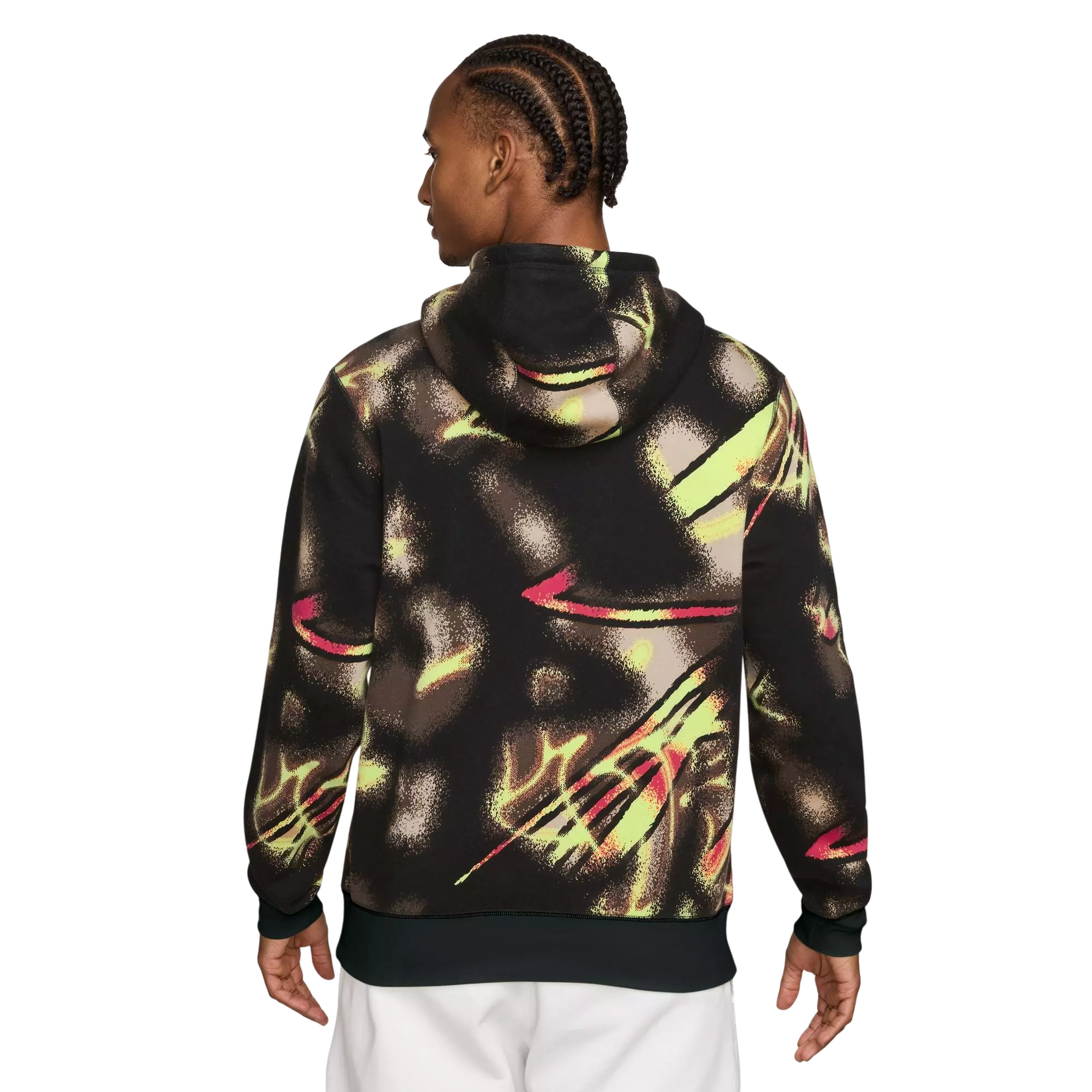 Nike Men's Ja Club Fleece Pullover Hoodie - BLACK/YELLOW