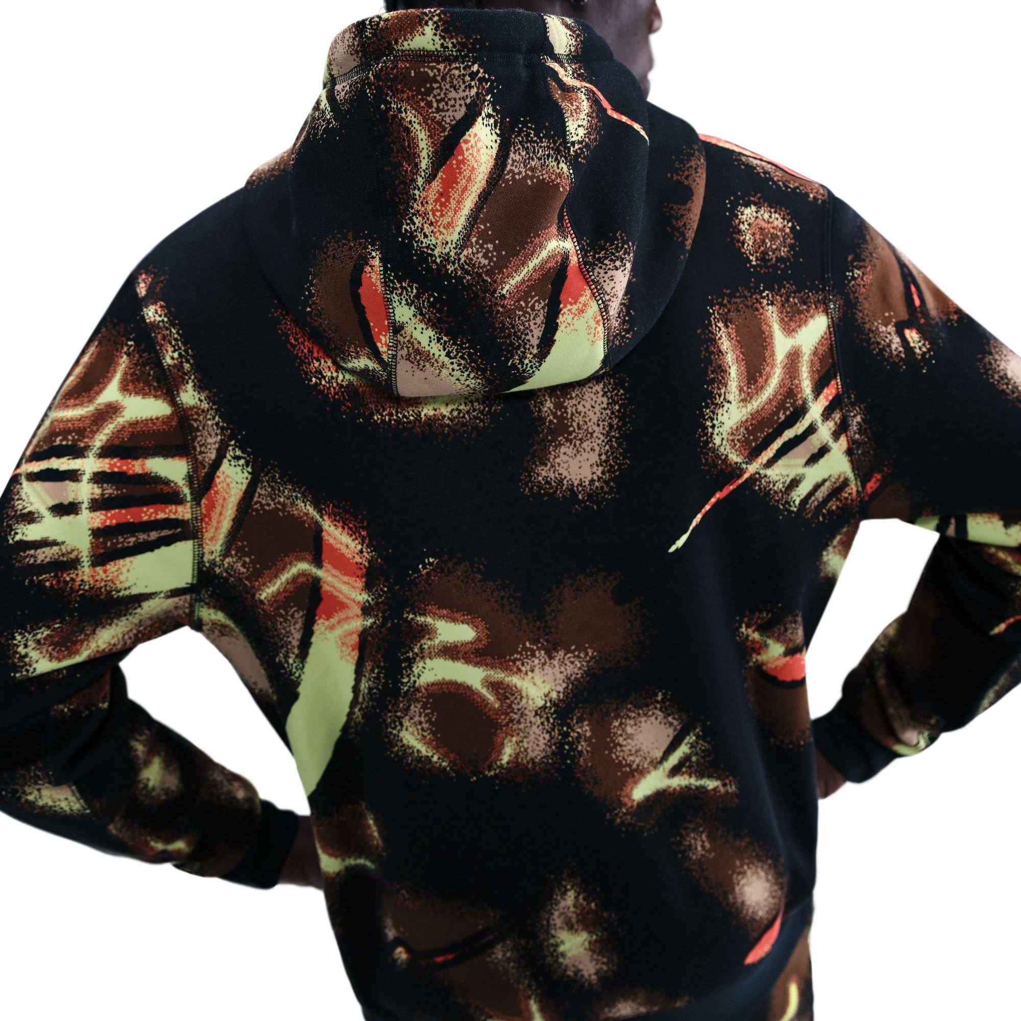 Nike Men's Ja Club Fleece Pullover Hoodie - BLACK/YELLOW Thumbnail View 4