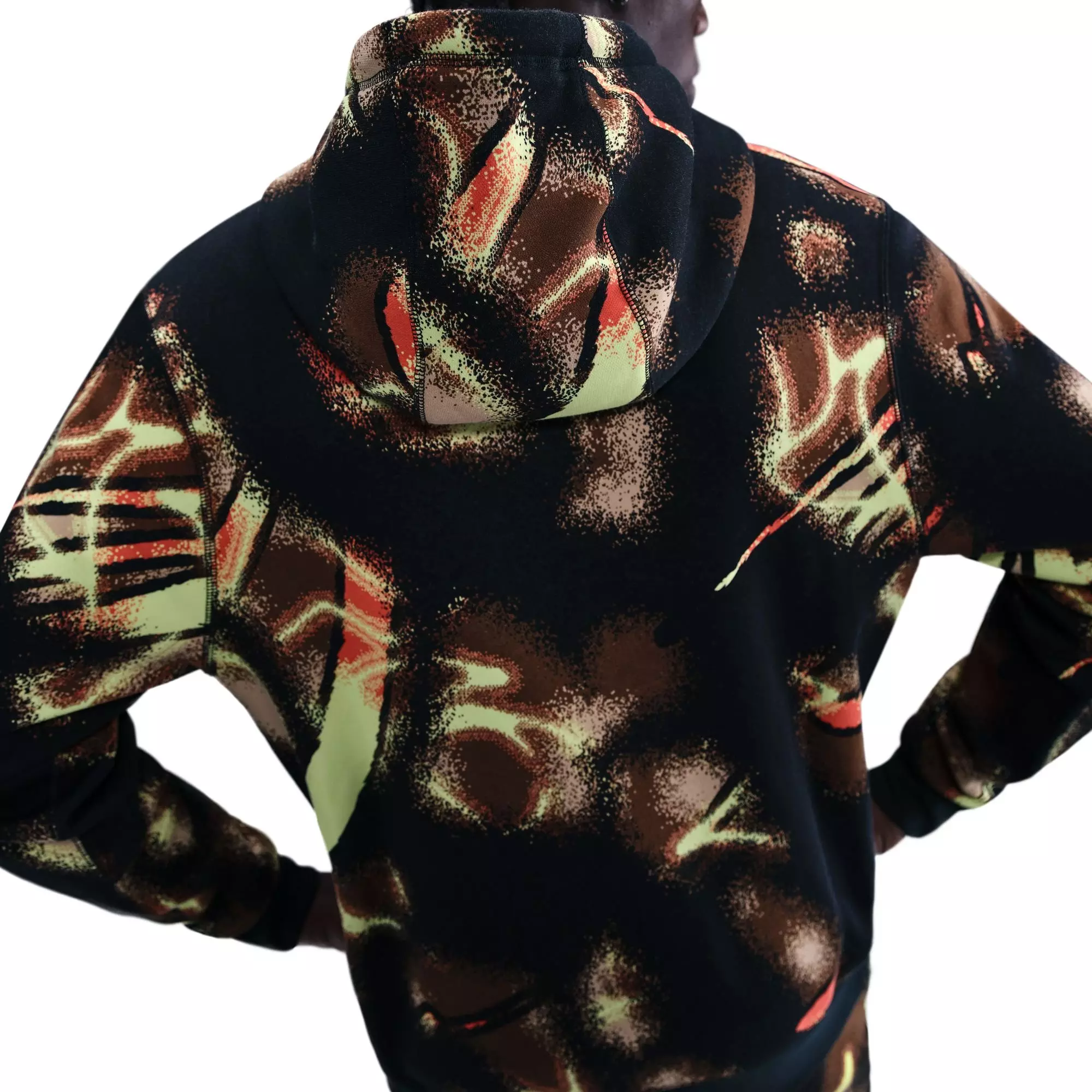 Nike Men's Ja Club Fleece Pullover Hoodie - BLACK/YELLOW