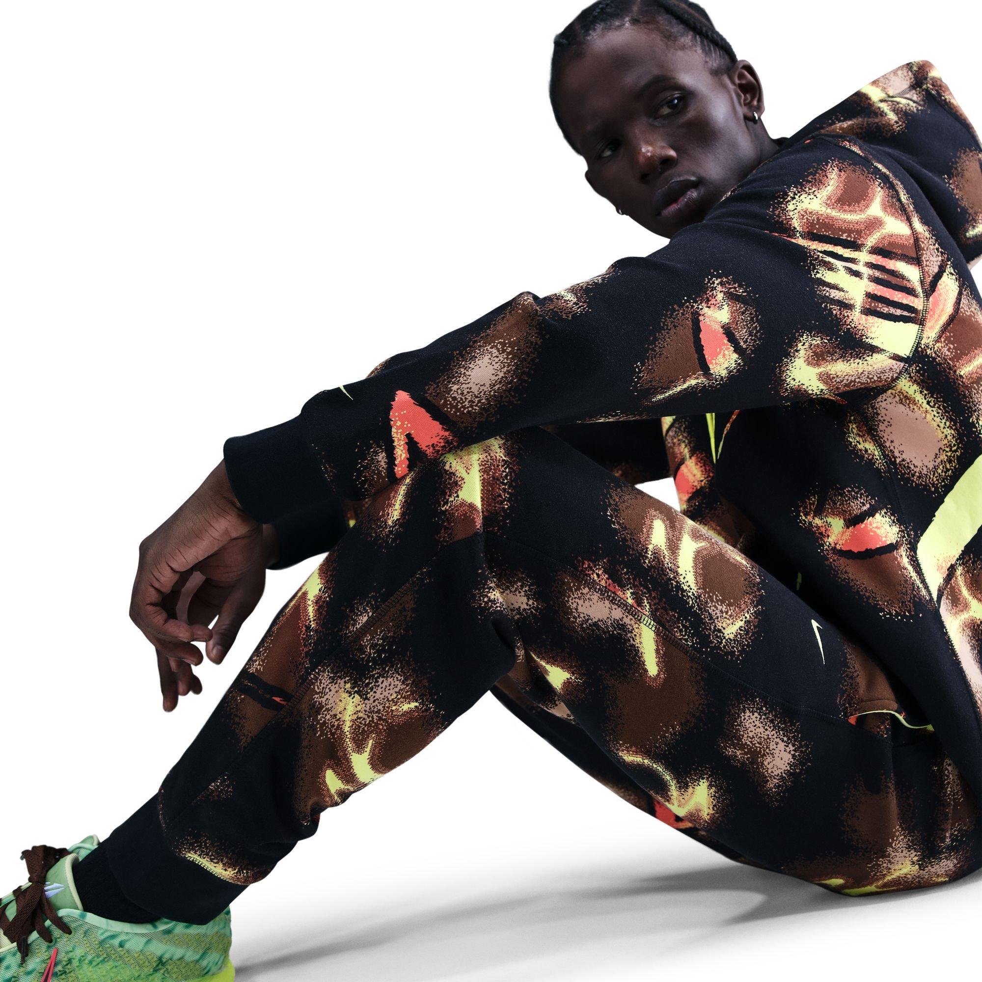 Nike Men's Ja Club Fleece Basketball Joggers - BLACK/YELLOW Thumbnail View 5