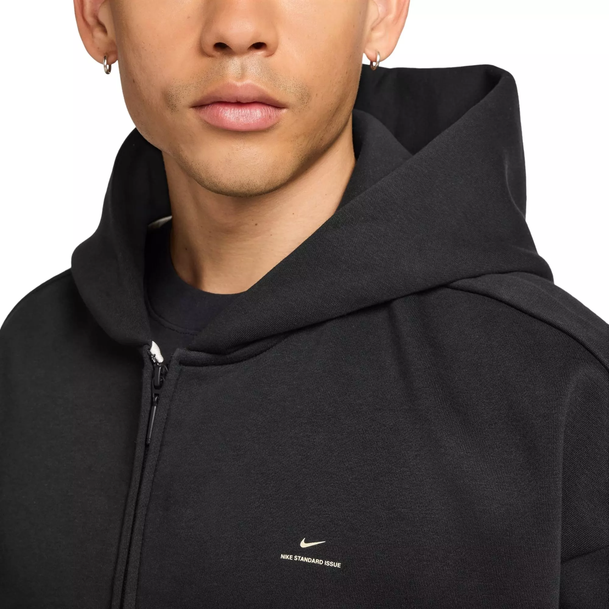 Nike Men's Standard Issue Brushed Full-Zip Hoodie - Black - BLACK
