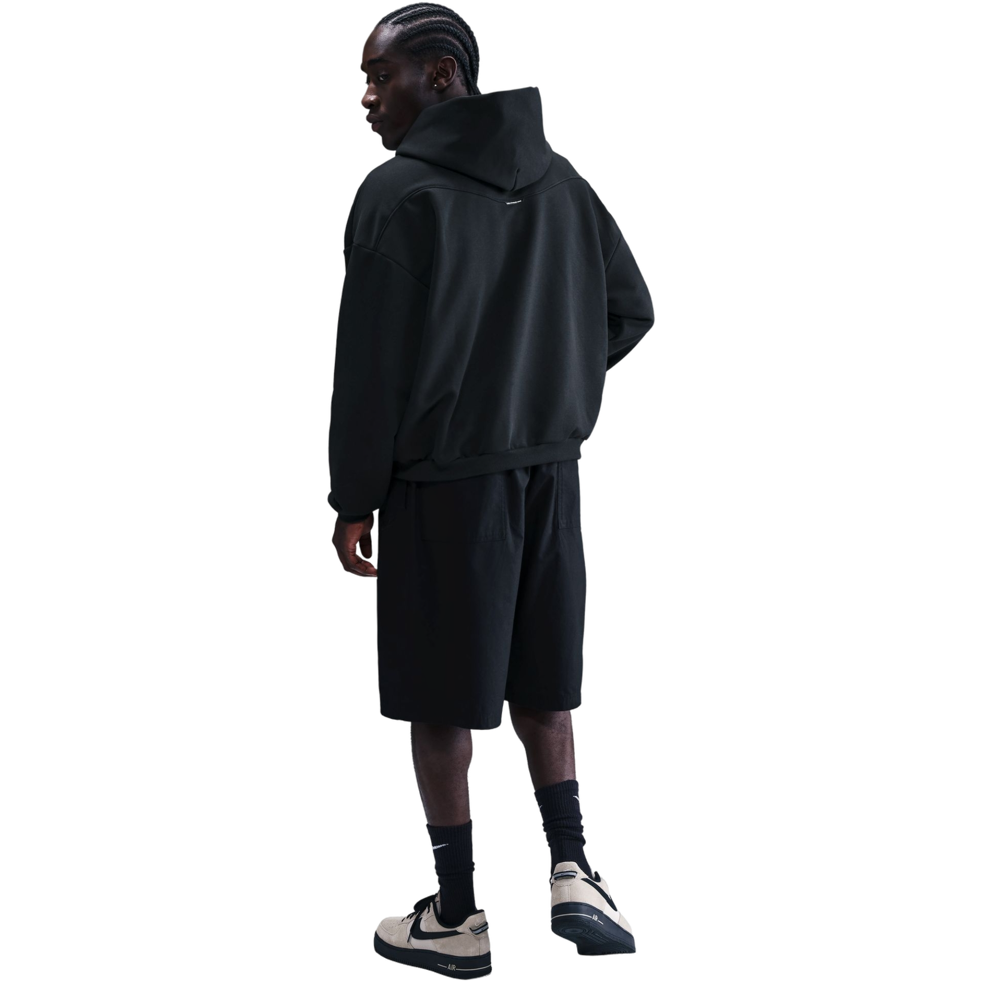 Nike Men's Standard Issue Brushed Pullover Hoodie - Black - BLACK Thumbnail View 2