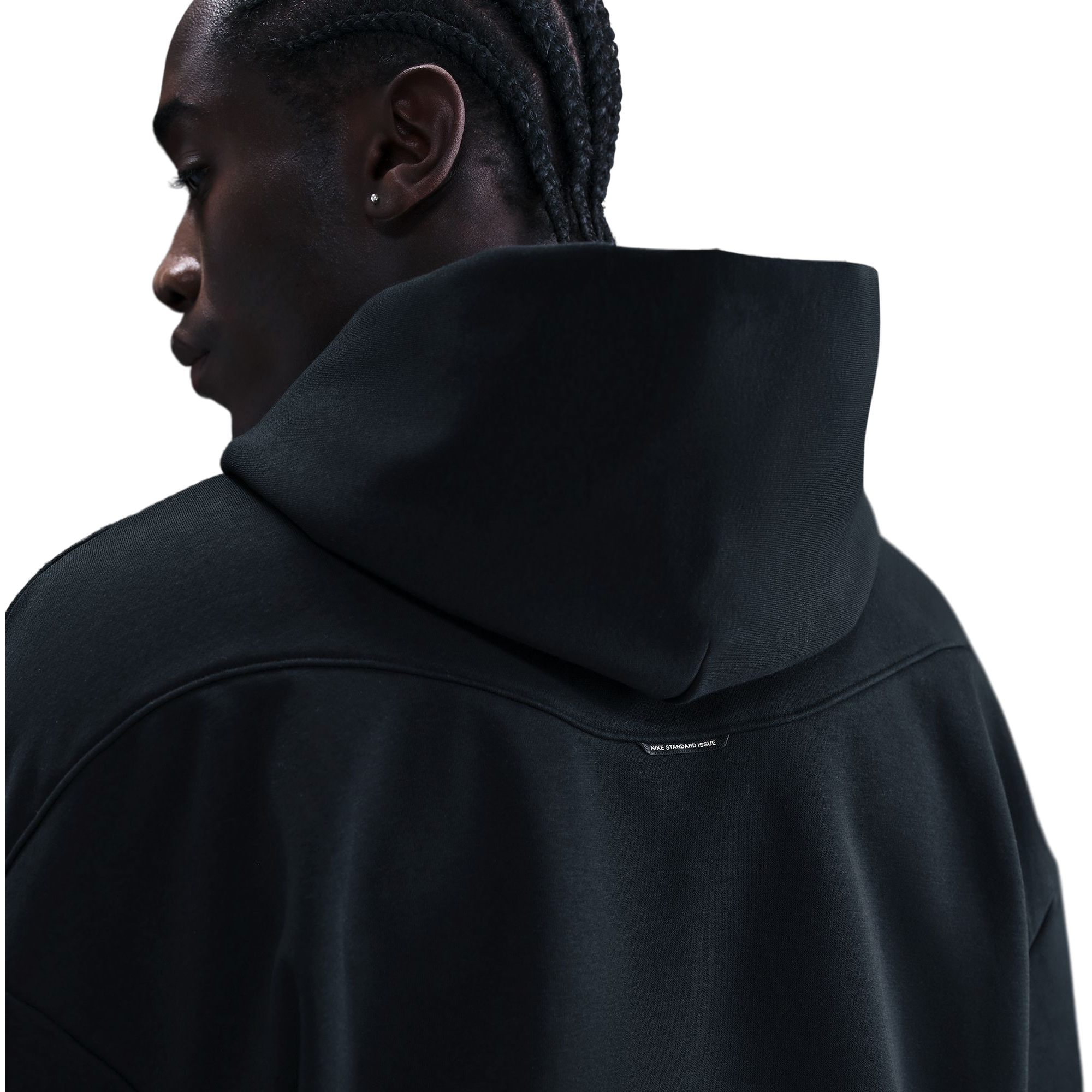 Nike Men's Standard Issue Brushed Pullover Hoodie - Black - BLACK Thumbnail View 4