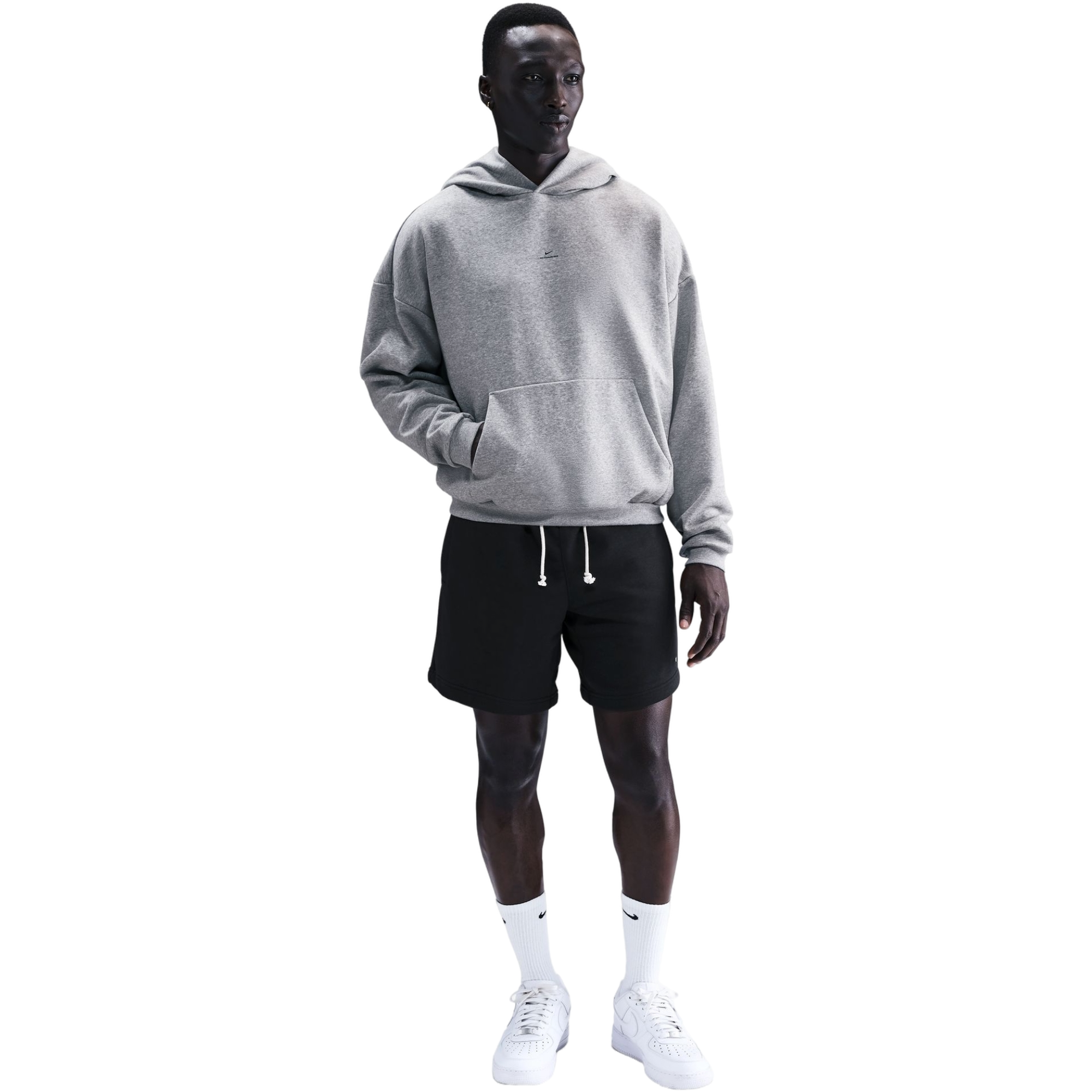 Nike Men's Standard Issue Brushed Pullover Hoodie - Grey - GREY Thumbnail View 1