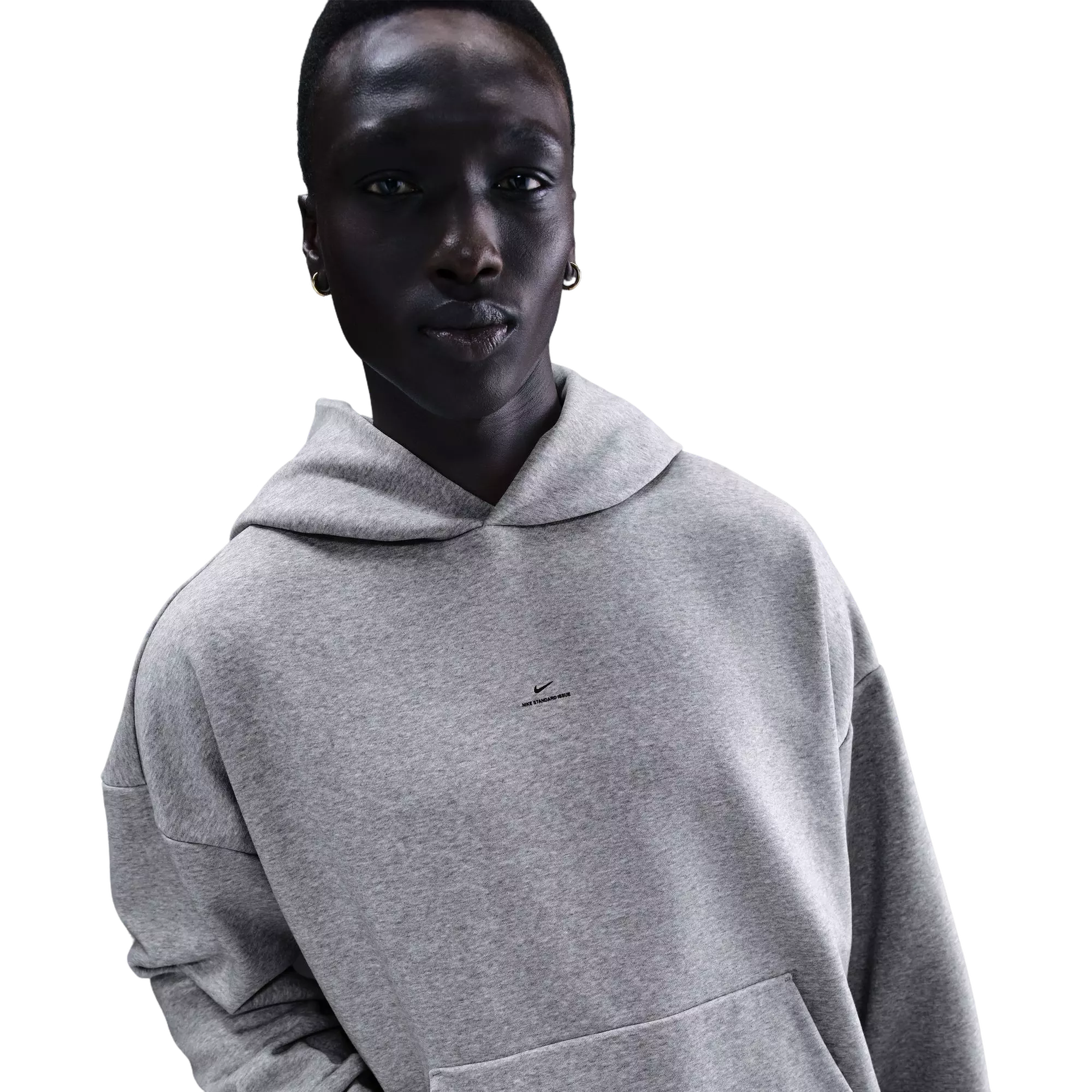 Nike Men's Standard Issue Brushed Pullover Hoodie - Grey - GREY