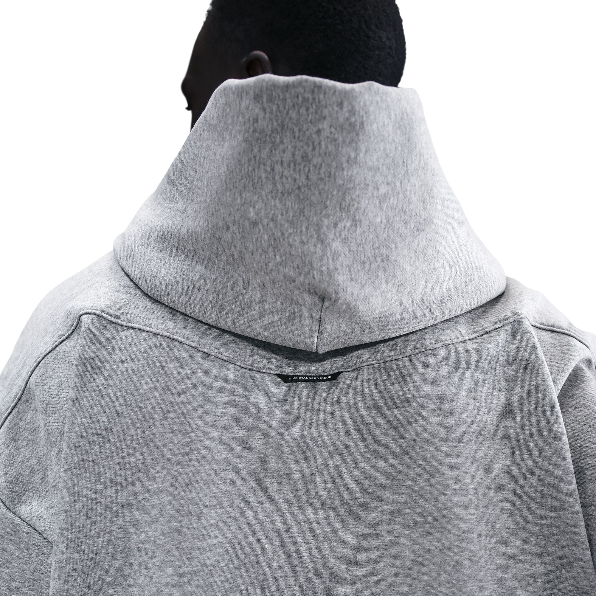 Nike Men's Standard Issue Brushed Pullover Hoodie - Grey - GREY Thumbnail View 4