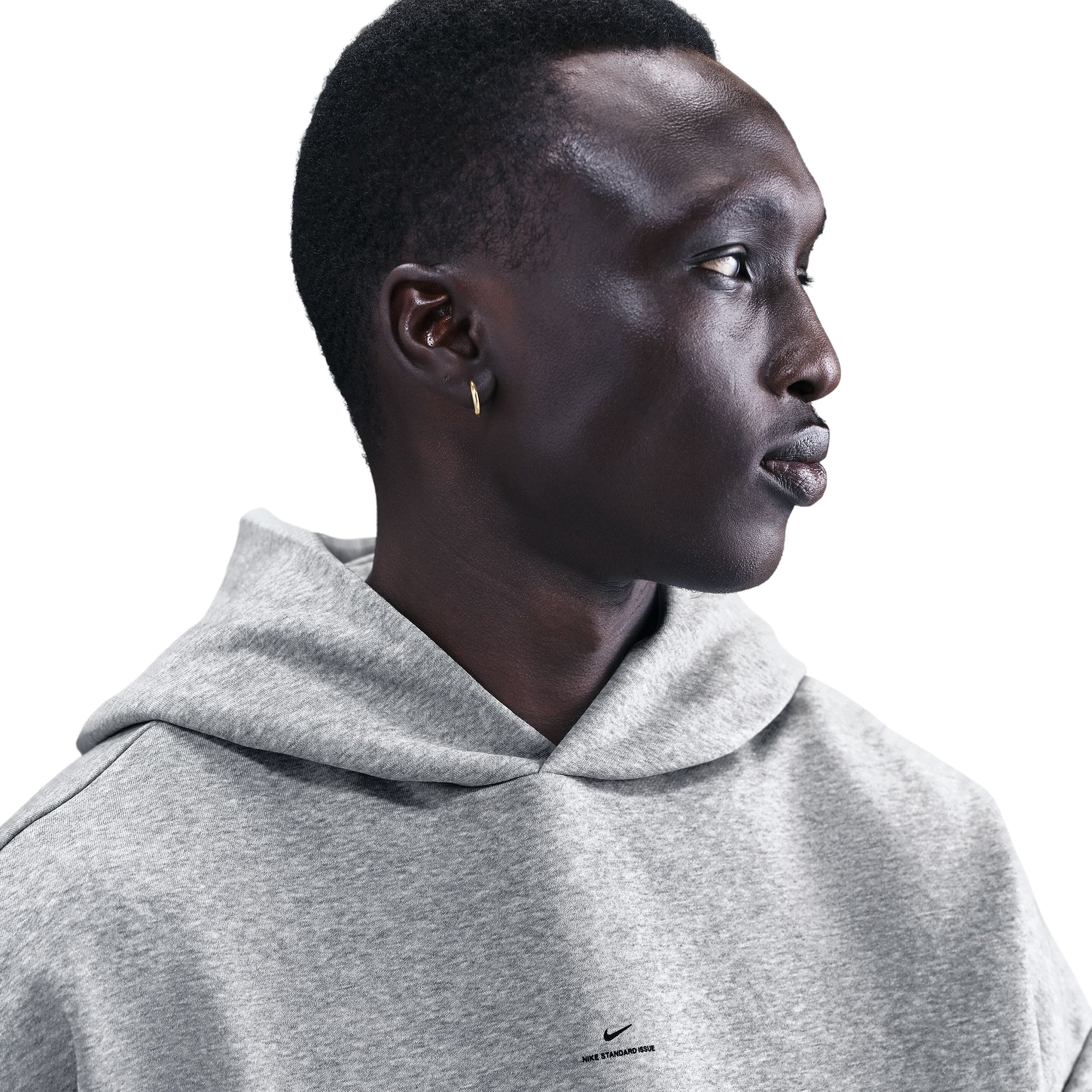 Nike Men's Standard Issue Brushed Pullover Hoodie - Grey - GREY Thumbnail View 5