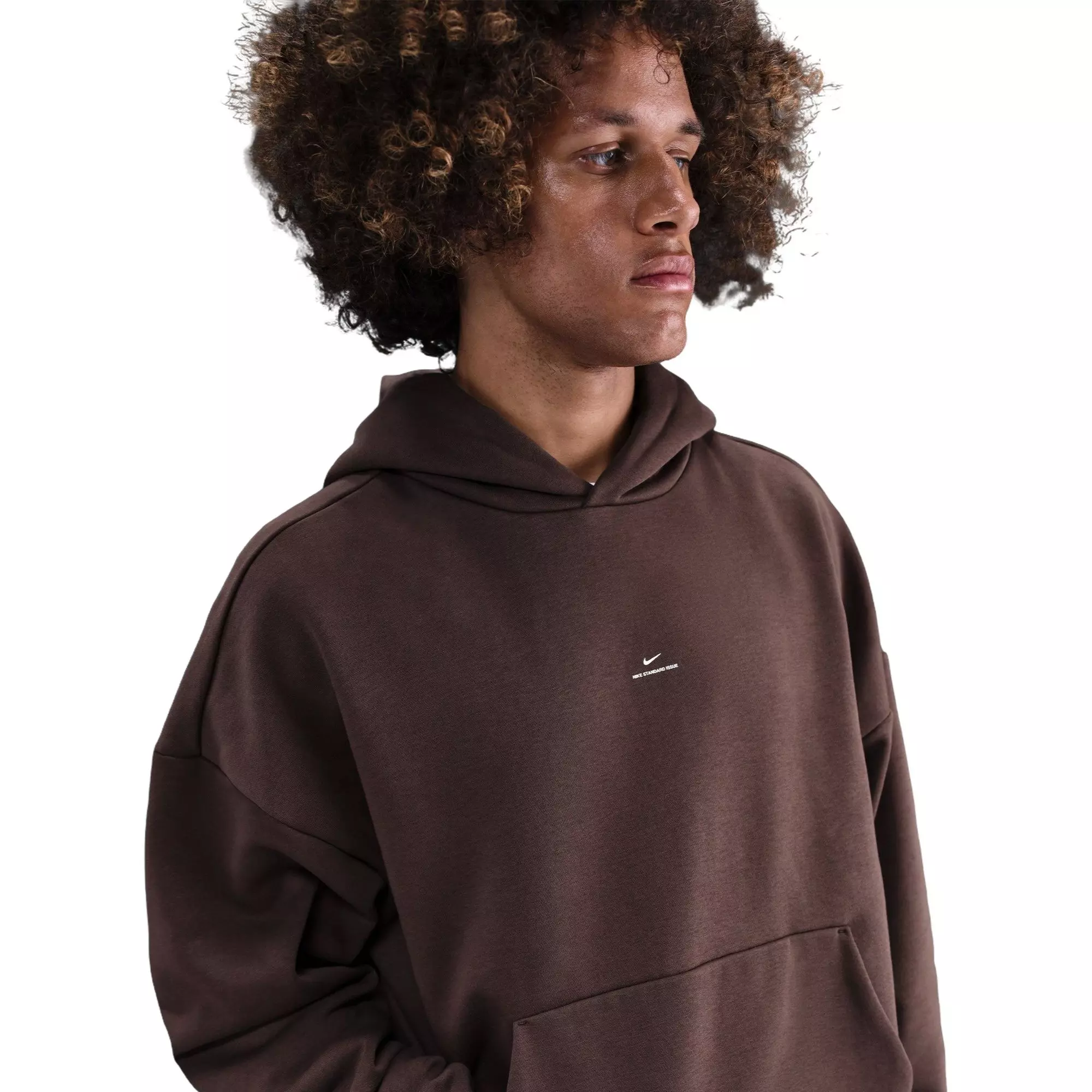 Nike Men's Standard Issue Therma-FIT Brushed Basketball Pullover Hoodie - Dark Brown - DARK BROWN