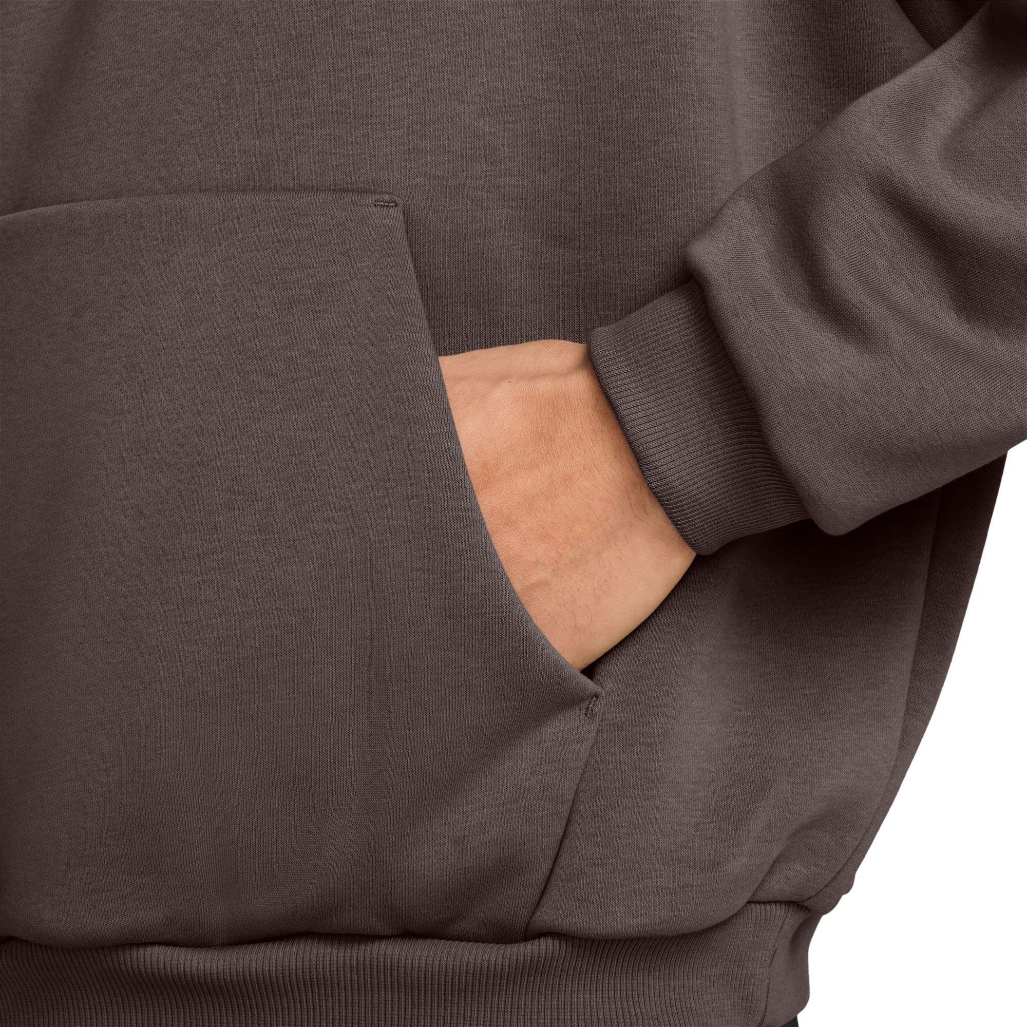 Nike Men's Standard Issue Therma-FIT Brushed Basketball Pullover Hoodie - Dark Brown - DARK BROWN Thumbnail View 4